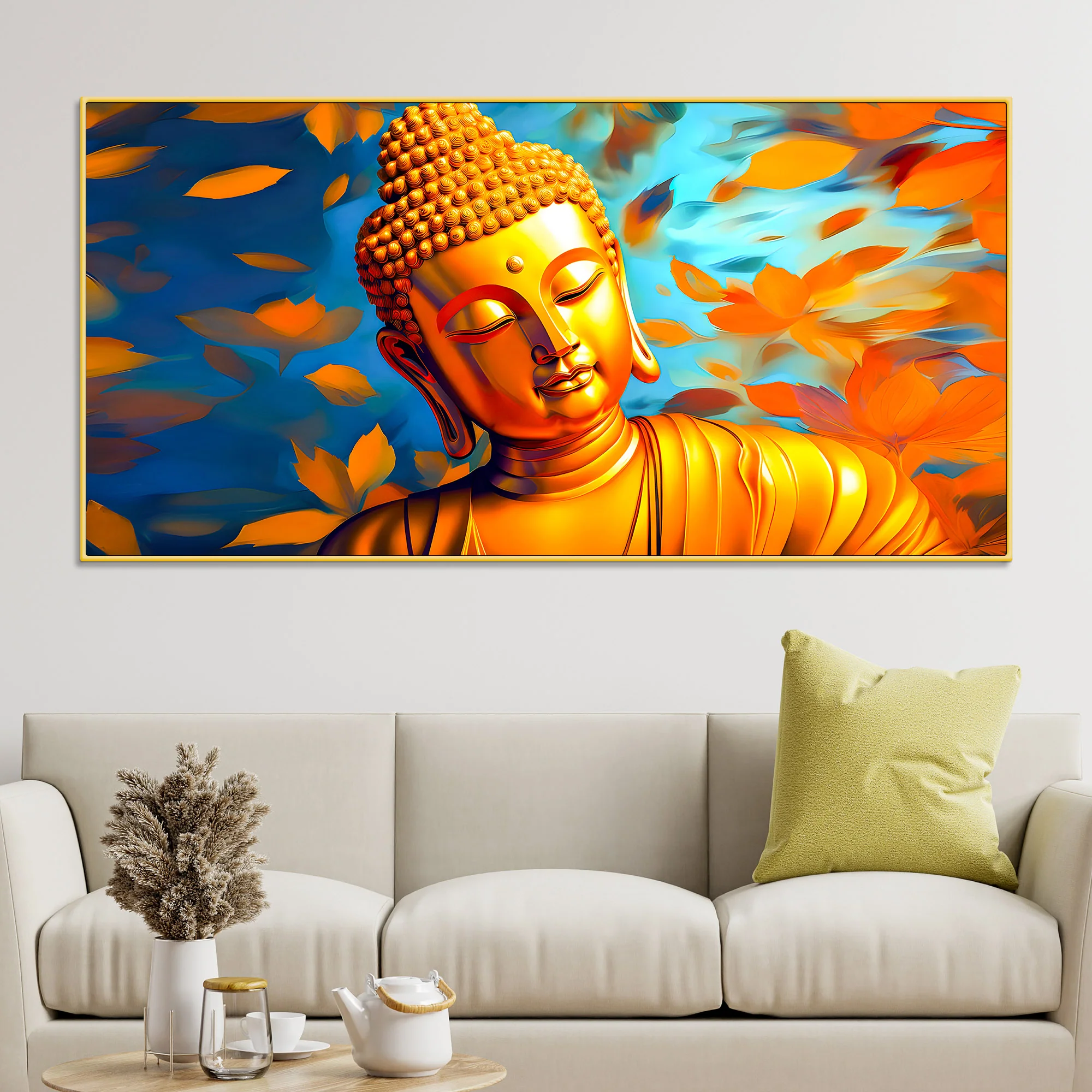 Modern Buddha Canvas Painting for Peaceful Home - Image 2