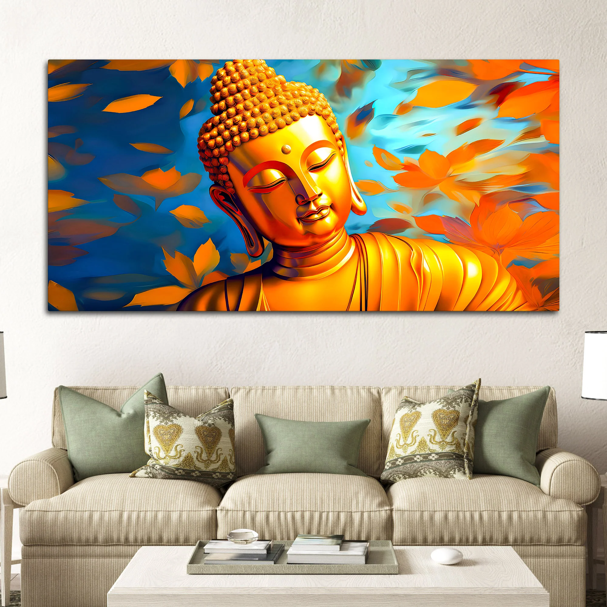 Modern Buddha Canvas Painting for Peaceful Home - Image 3