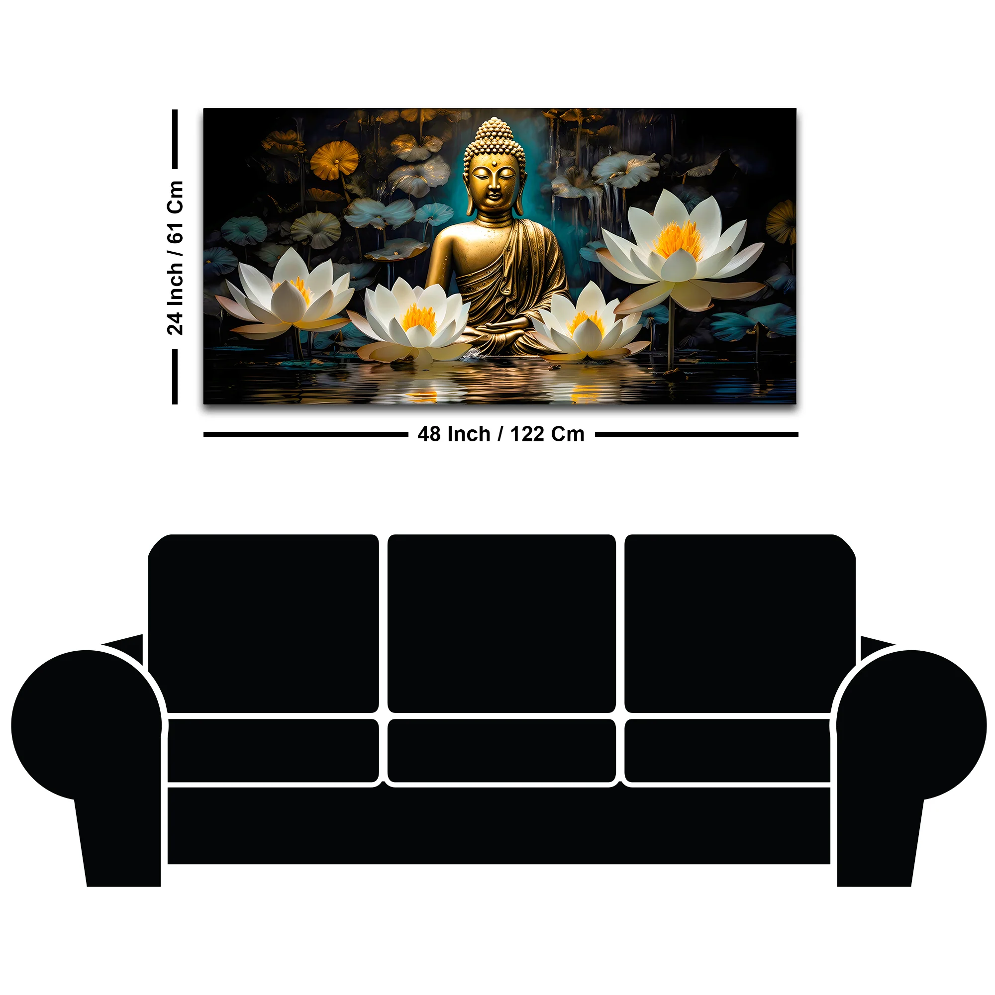 Modern Buddha Canvas Wall Painting for Home & Living Room - Image 8