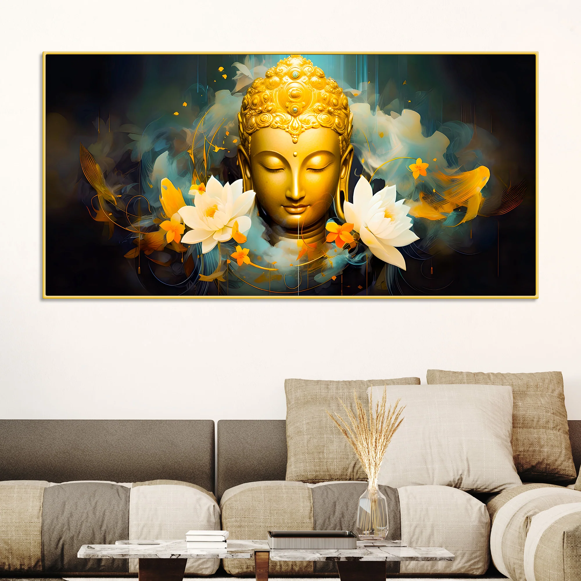 Modern Buddha Wall Canvas Painting for Living Room Decoration - Image 2