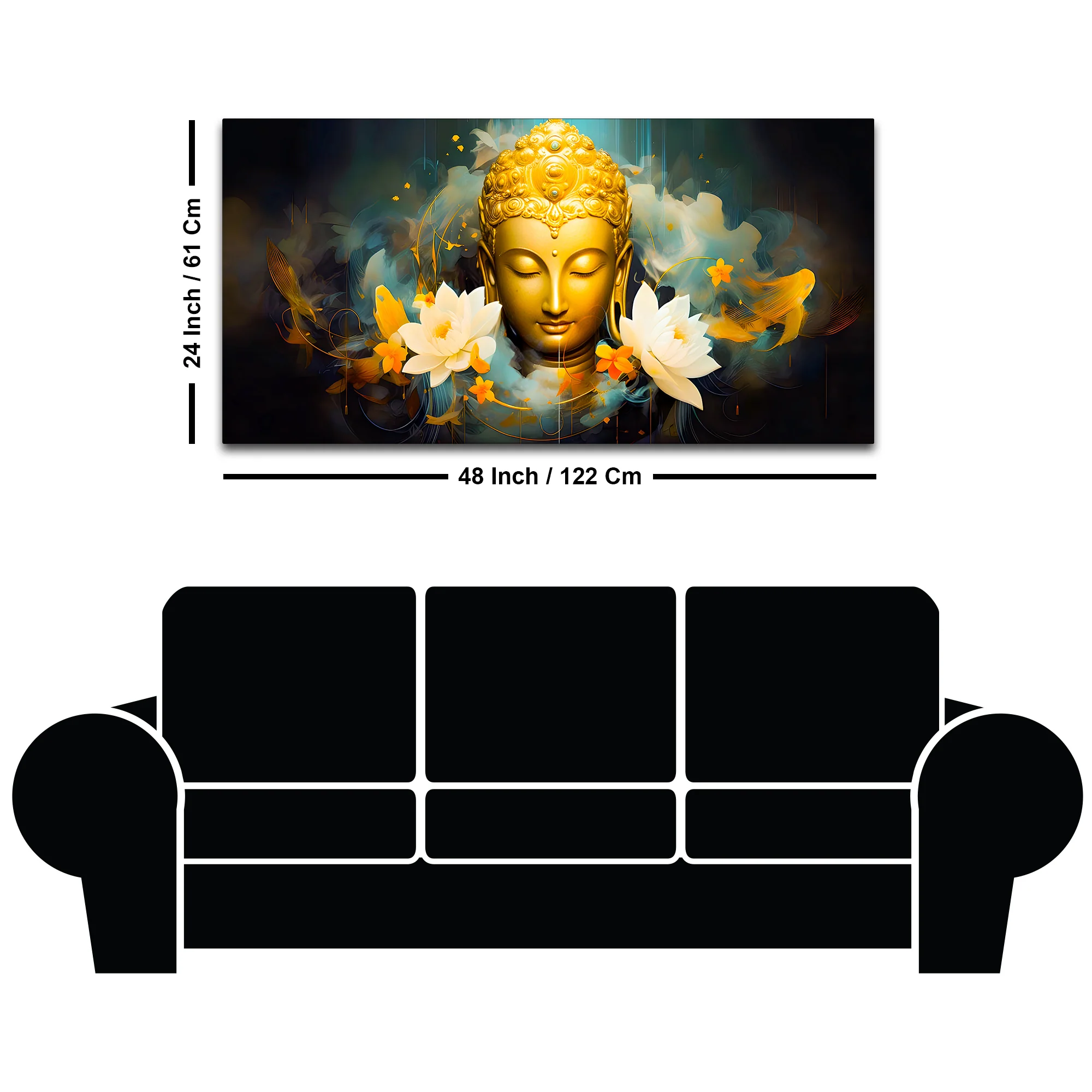 Modern Buddha Wall Canvas Painting for Living Room Decoration - Image 8