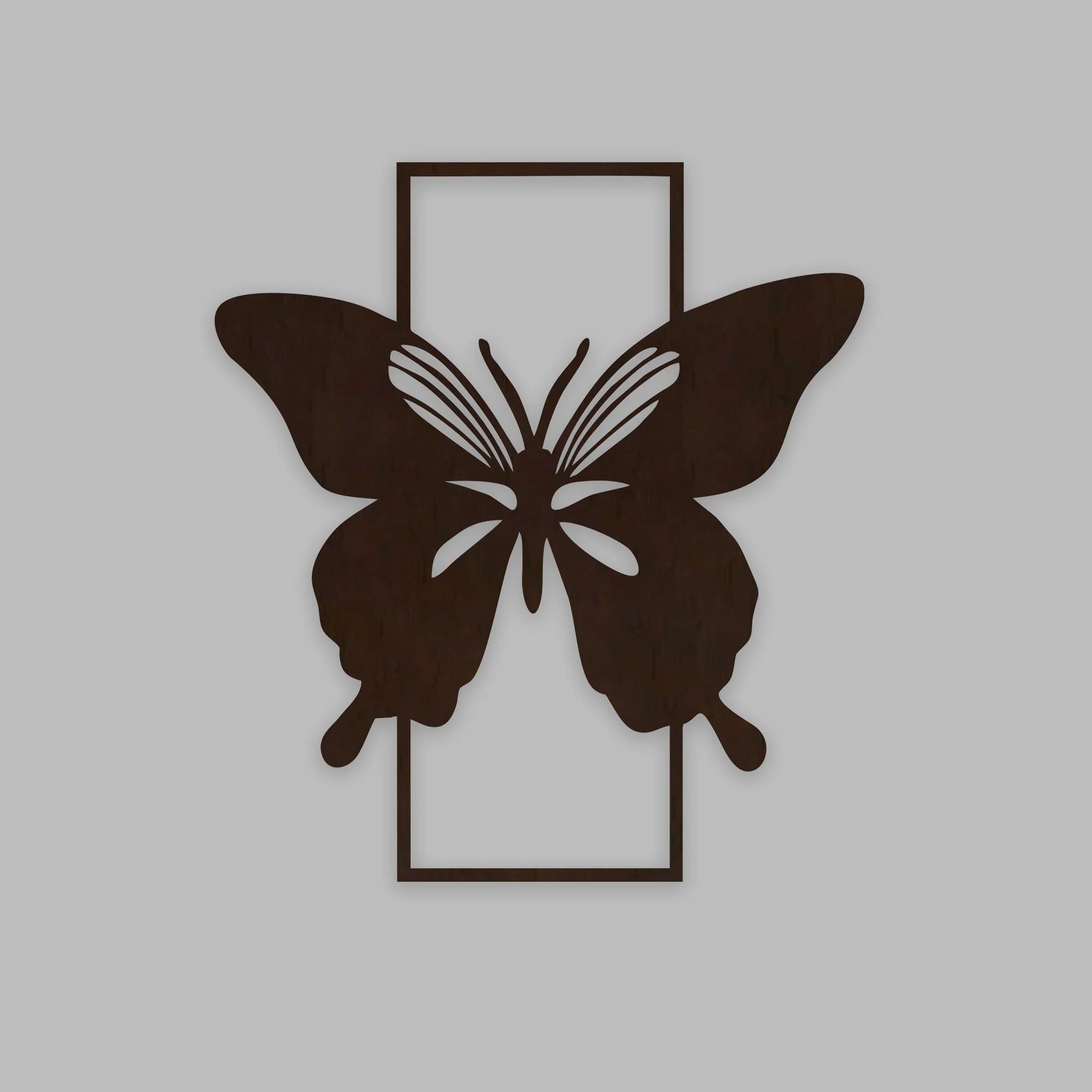 Modern Butterfly Art Backlit Wooden Wall Decor with LED Night Light Walnut Finish - Image 3