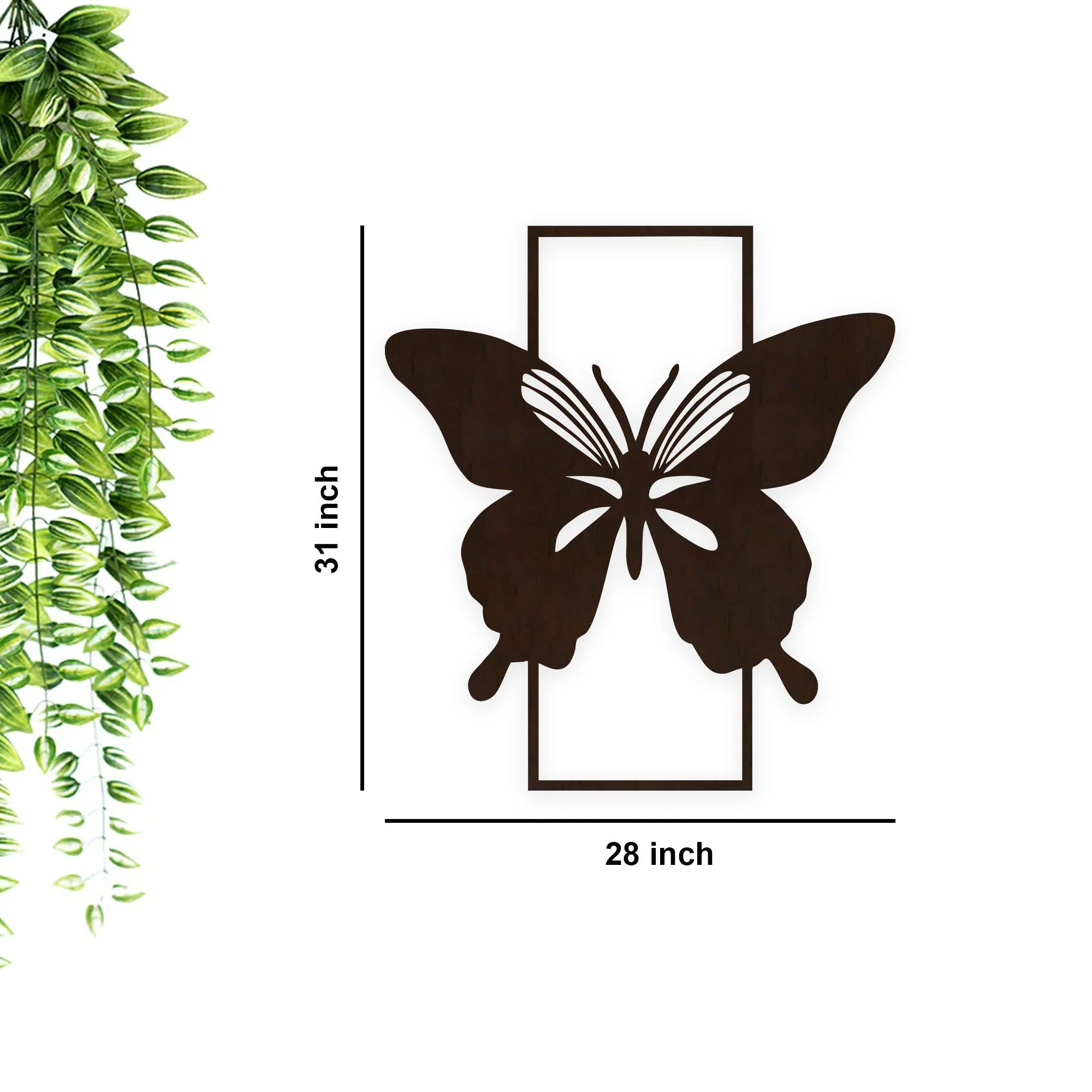 Modern Butterfly Art Backlit Wooden Wall Decor with LED Night Light Walnut Finish - Image 4