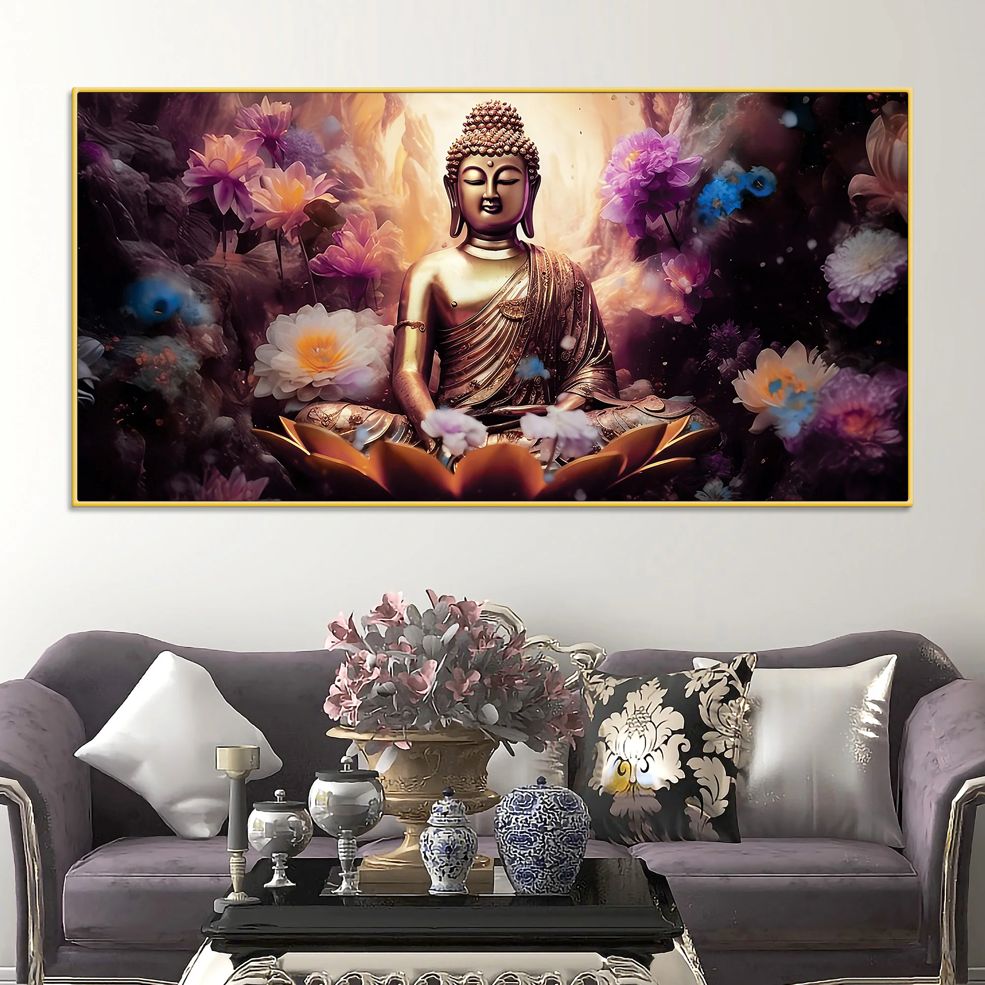 Modern Canvas Buddha Painting for Wall Art Lovers