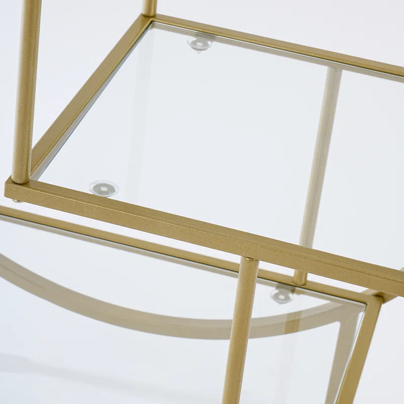 Modern Circular Drink Trolley with Glass Rack Trolley - Image 3
