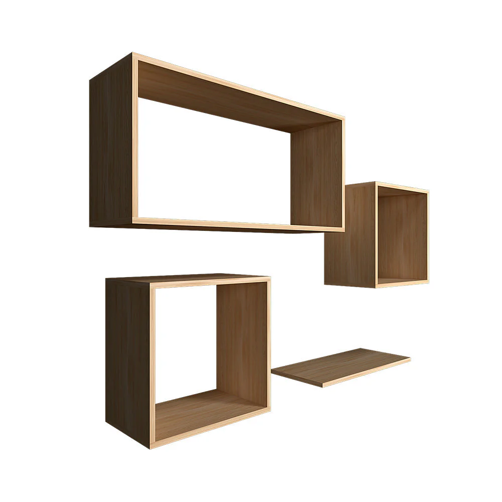 Modern Classic Four Wall Shelved Organizer with Light Oak Finish - Image 3