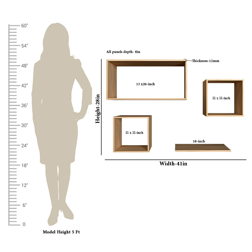 Modern Classic Four Wall Shelved Organizer with Light Oak Finish - Image 5