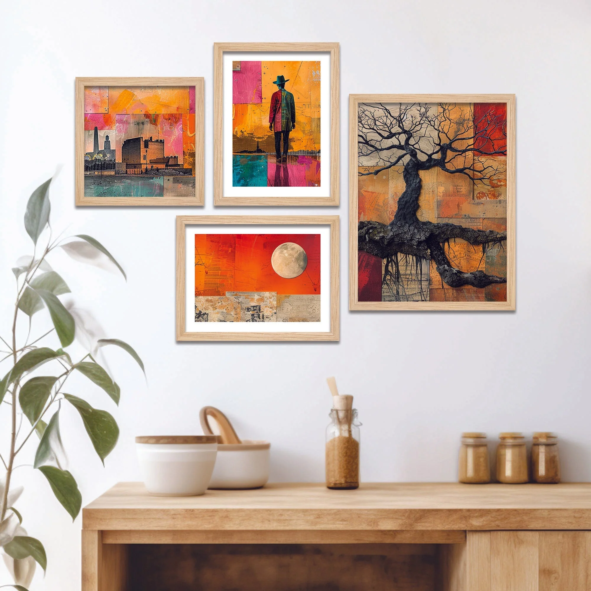 Modern Colorful Artistic Art Wall Frame Set of Four - Image 3