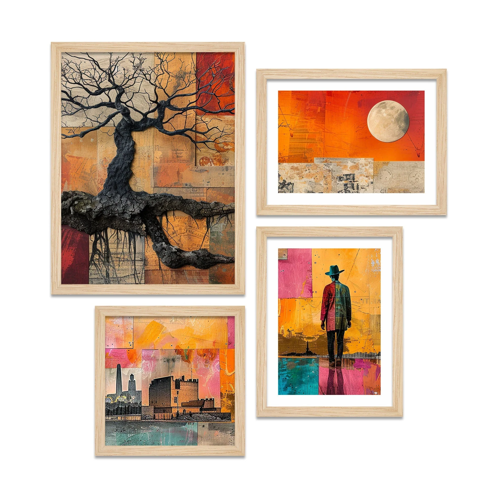 Modern Colorful Artistic Art Wall Frame Set of Four - Image 4