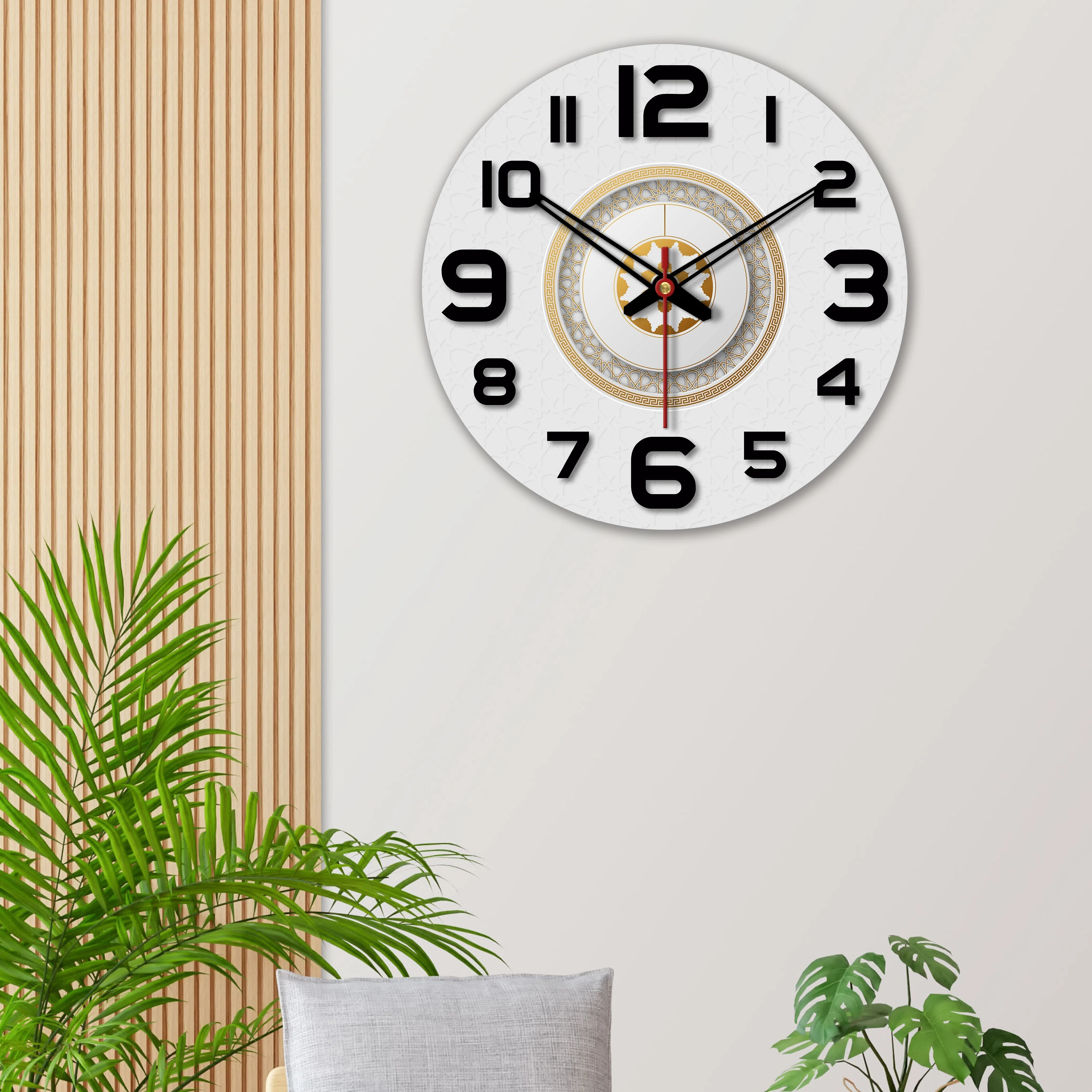 Modern Decorative Print Wooden Wall Clock - Image 3
