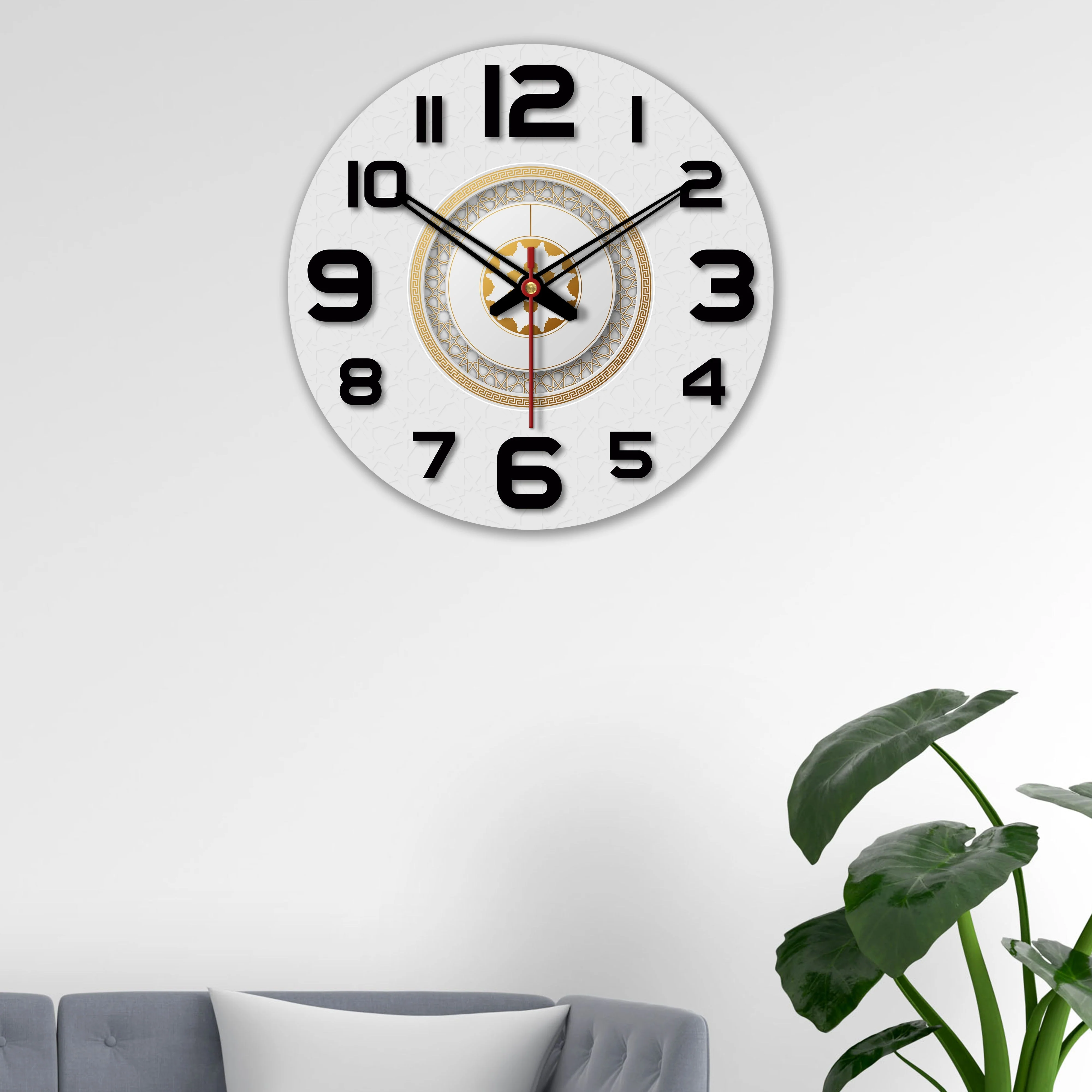 Modern Decorative Print Wooden Wall Clock - Image 4