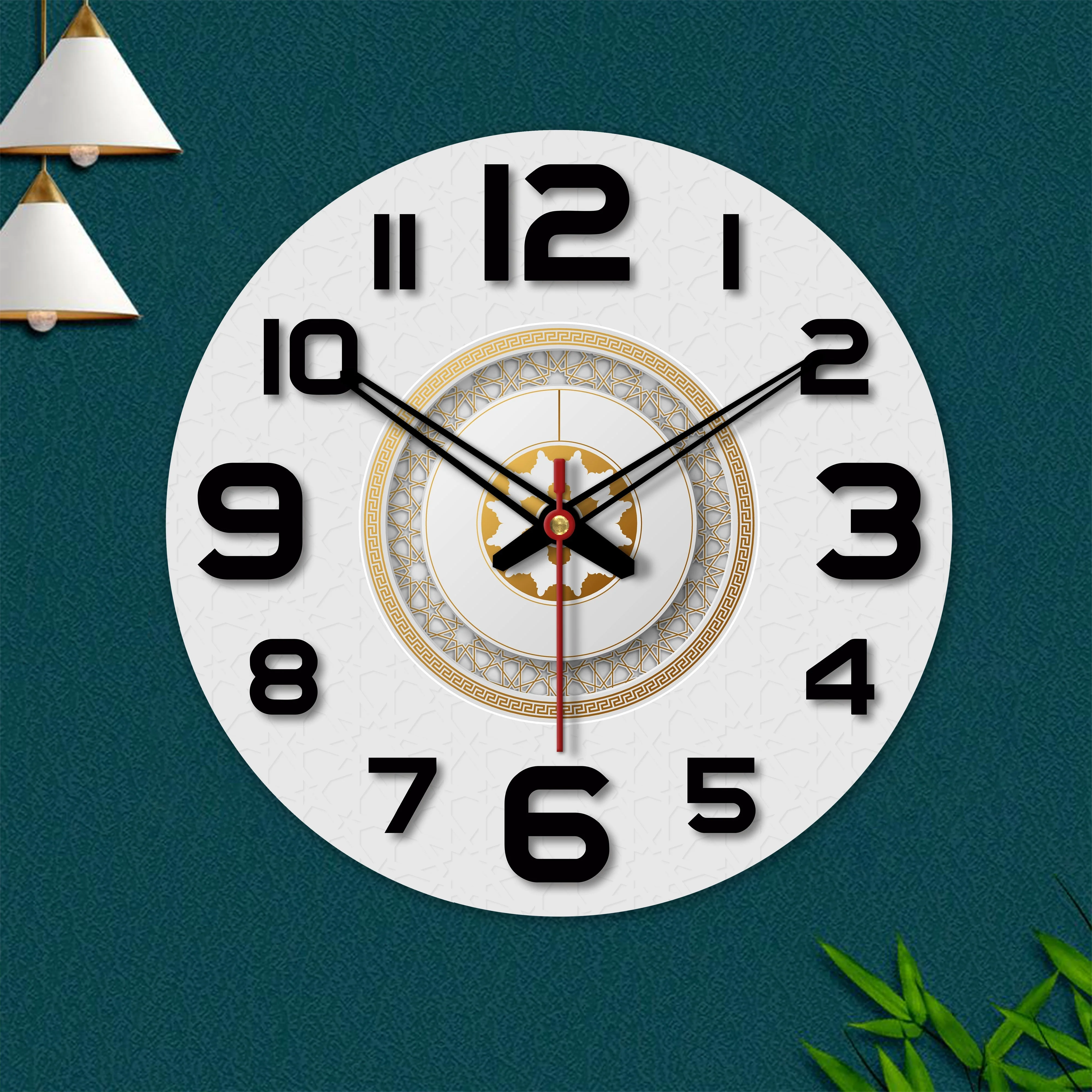 Modern Decorative Print Wooden Wall Clock - Image 5