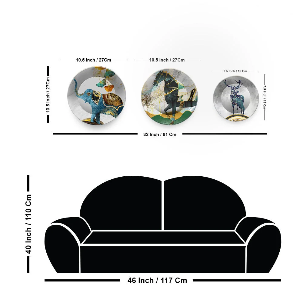 Modern Decorative Animals Art Wall Plates Set of 3 - Image 6