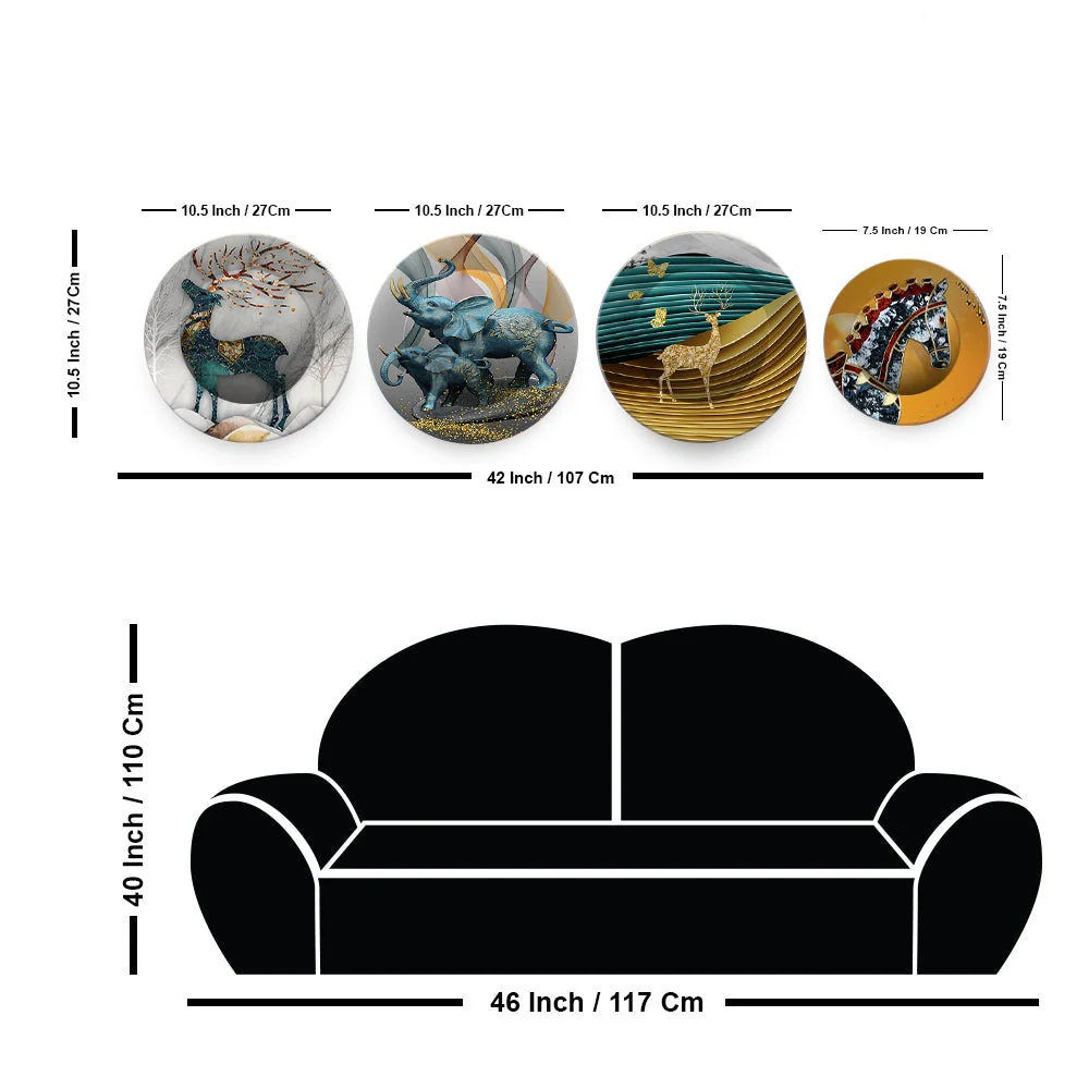 Modern Decorative Animals Art Wall Plates Set of 4 - Image 6