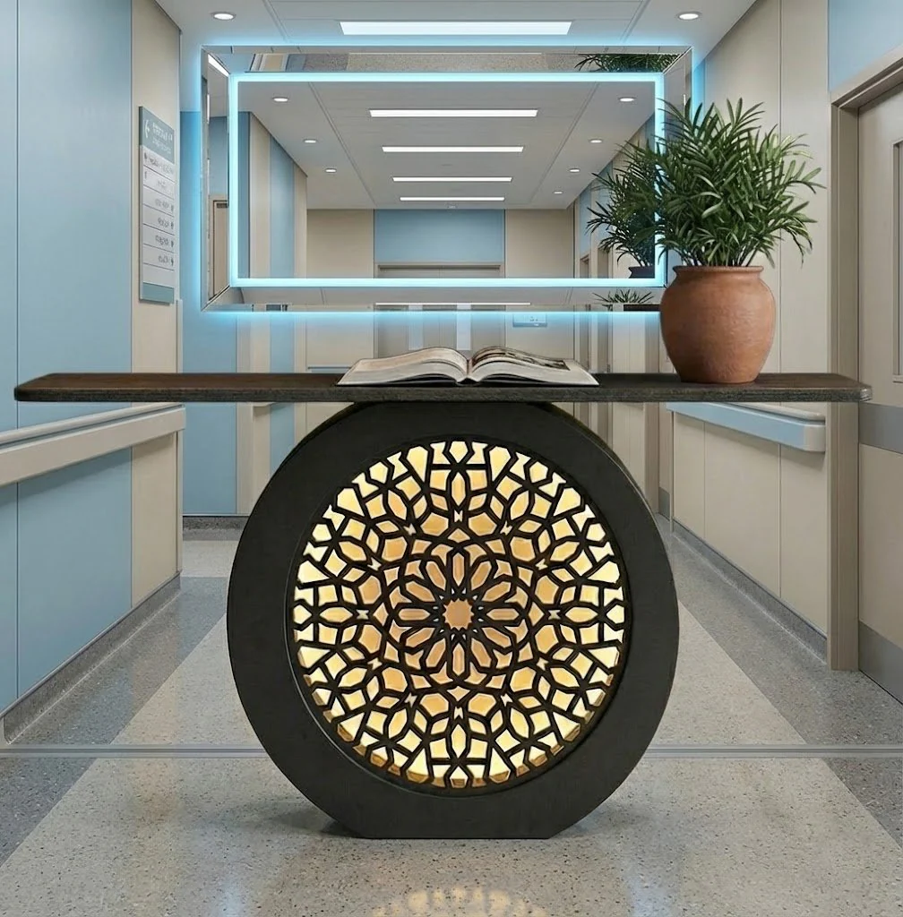Modern Decorative Console Table with LED Back Panel (SS 302) - Image 3