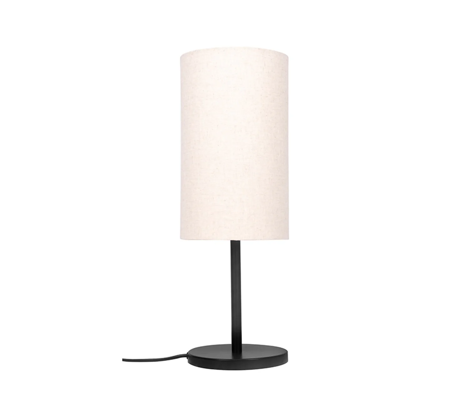 Modern Decorative Sleek Table Lamp Black Polished with Cylinder Lampshade - Image 3
