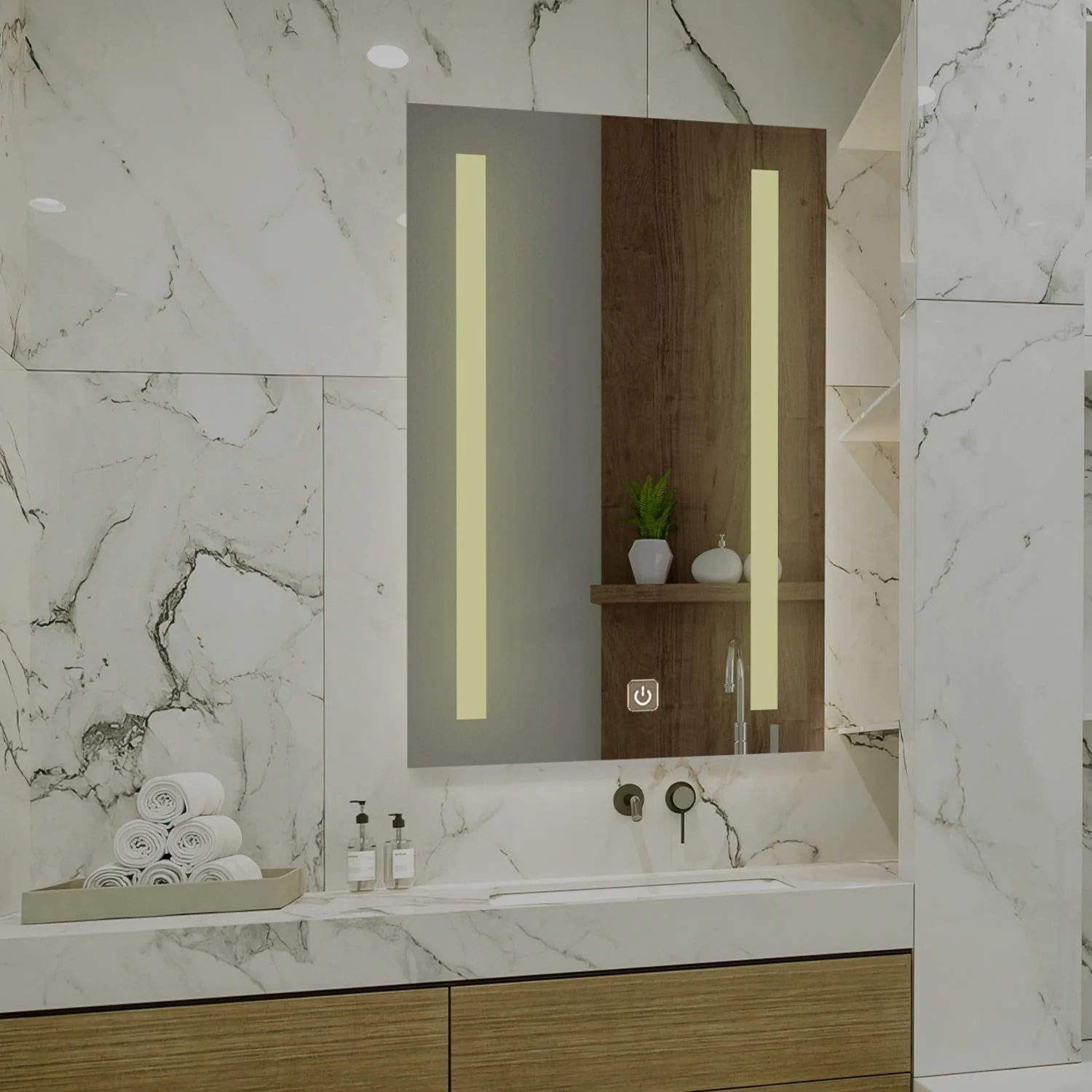 Modern Design LED Rectangular Bathroom Mirror - Image 3