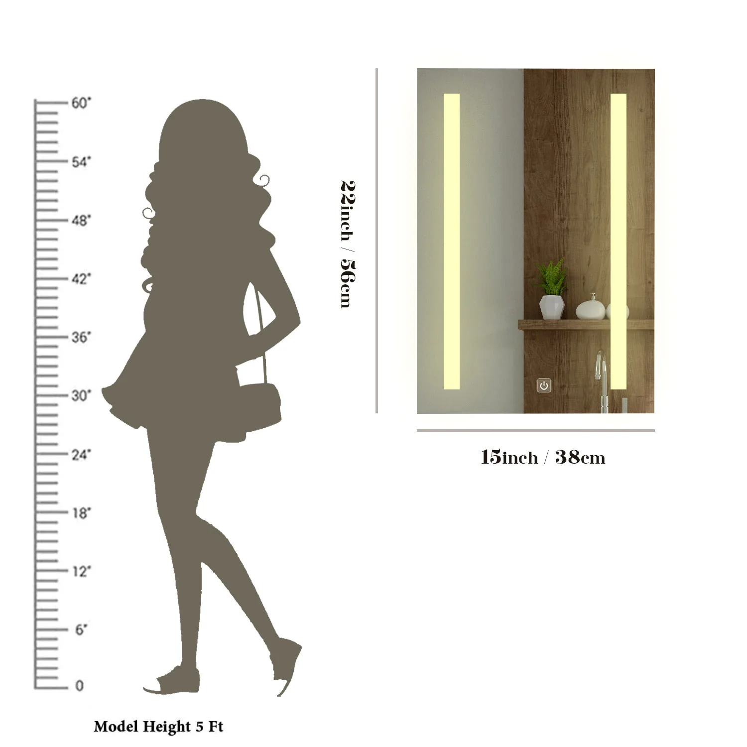 Modern Design LED Rectangular Bathroom Mirror - Image 4