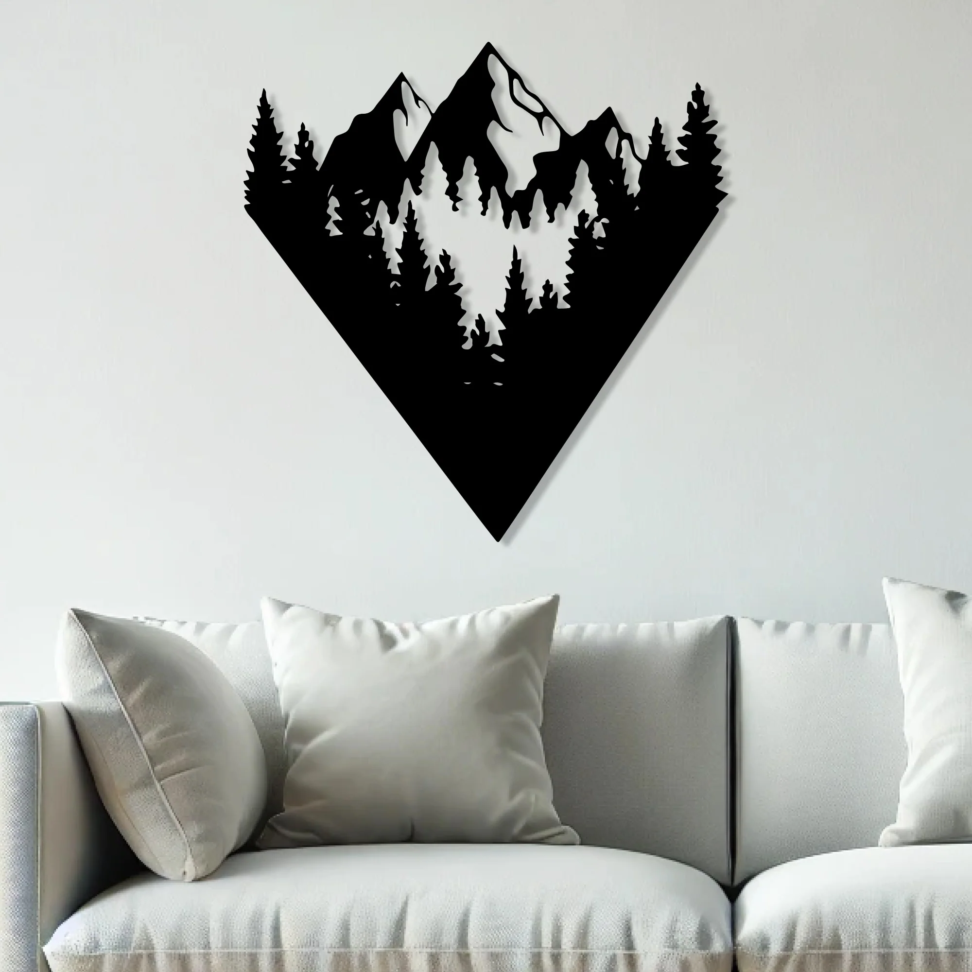 Modern Design Mountain View Metal Art Wall Decor - Image 2