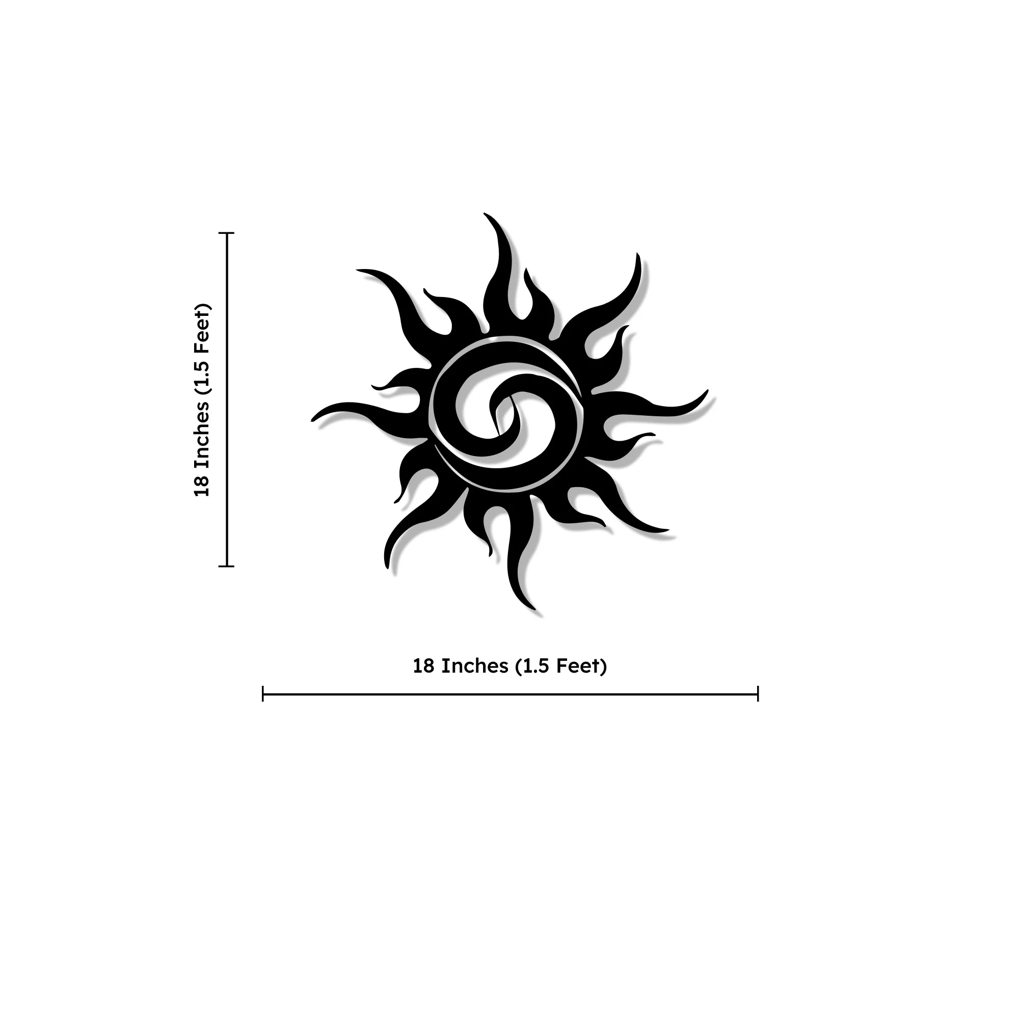 Modern Design Sunburst Silhouette Metal Wall Art Decor - Image 4