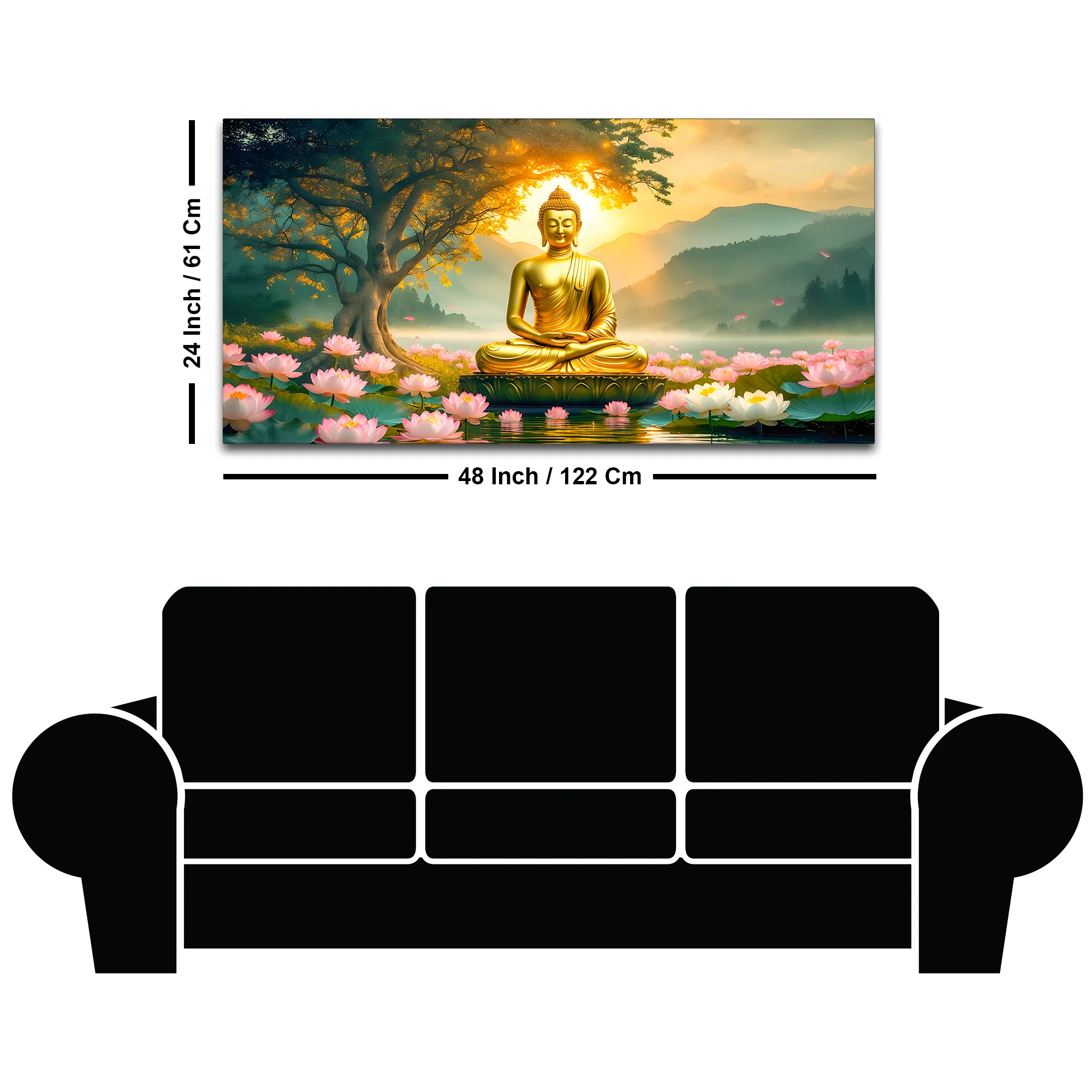 Modern Divine Gautam Buddha Painting for Wall Decoration - Image 8