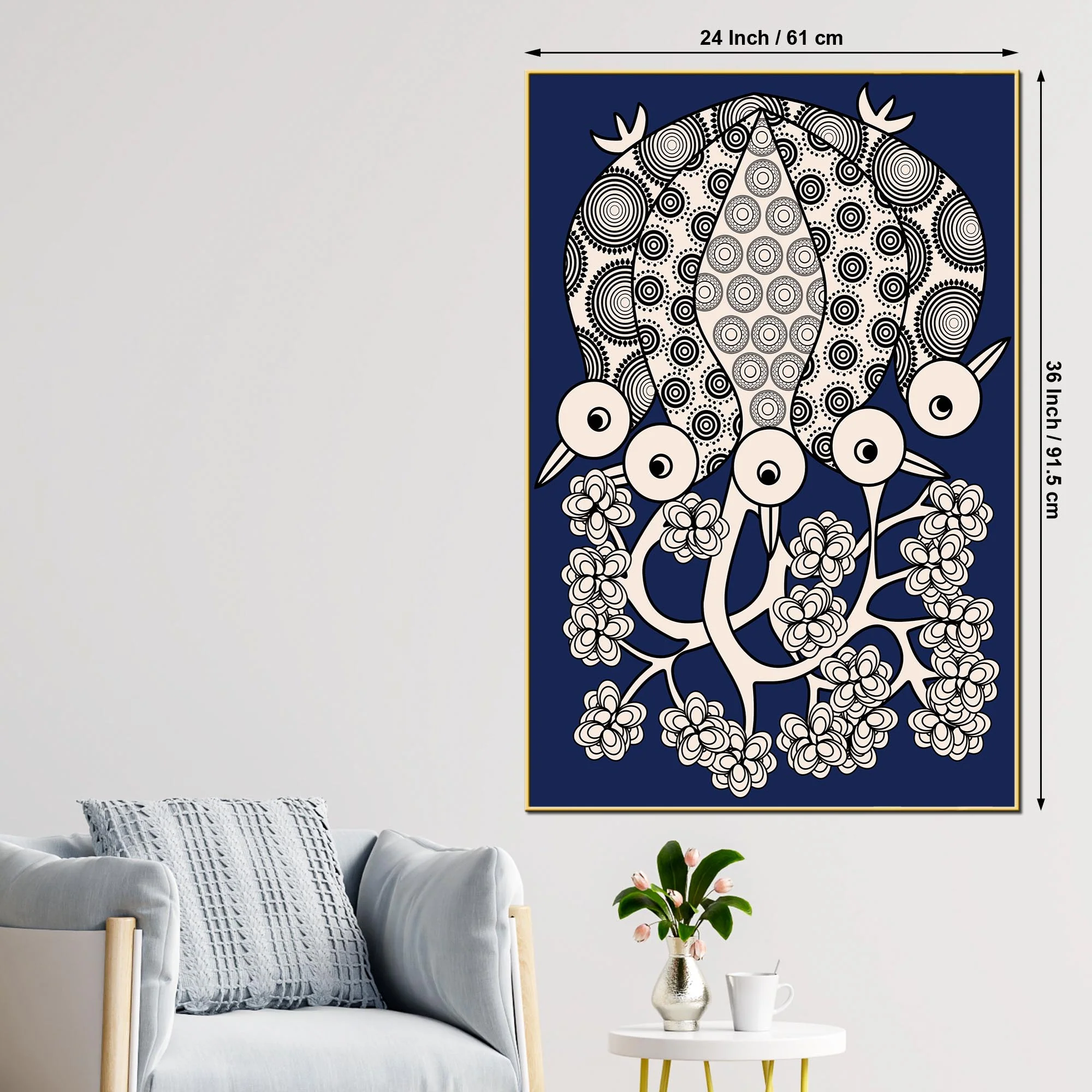 Modern Ethnic Bird Canvas Painting | Decorative Wall Painting - Image 5