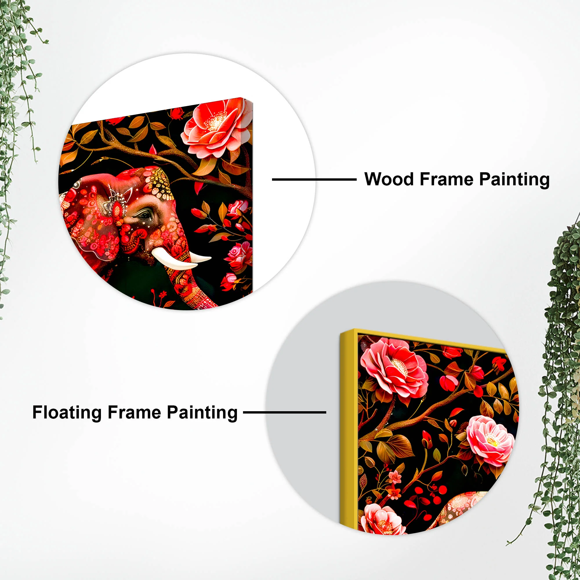 Modern Floral Elephant Wall Décor Painting | Luxury Canvas Home Décor - Image 7