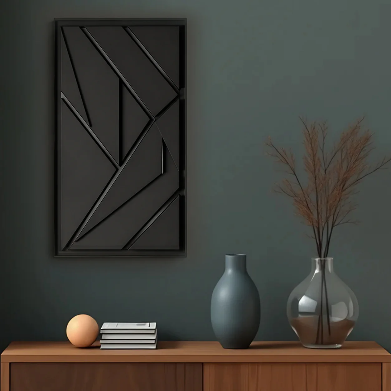 Modern Geometric Black and Gold Lines 3D Wall Art Home Decor - Image 3