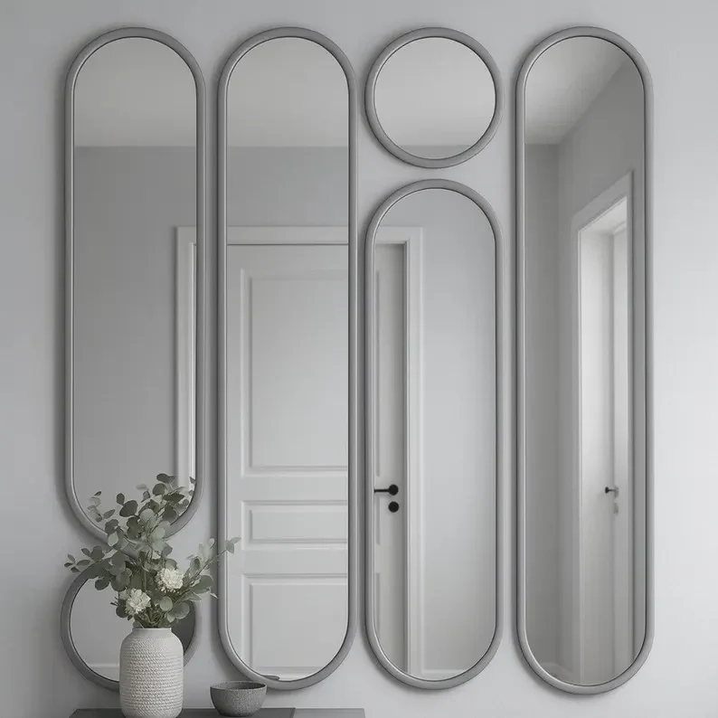 Modern Wall Mirror Set | Metal Frame Mirrors - Image 9