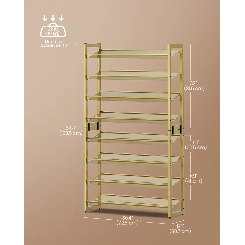 Modern Gold Shoe Rack Tower for Organized Footwear Storage - Image 3