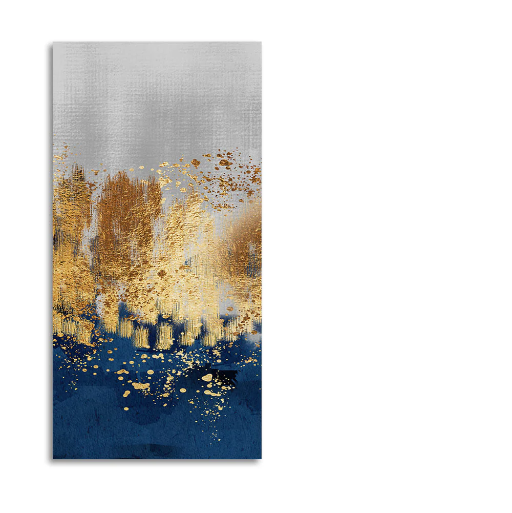 Modern Golden Art Textured Design Canvas Wall Painting - Image 4