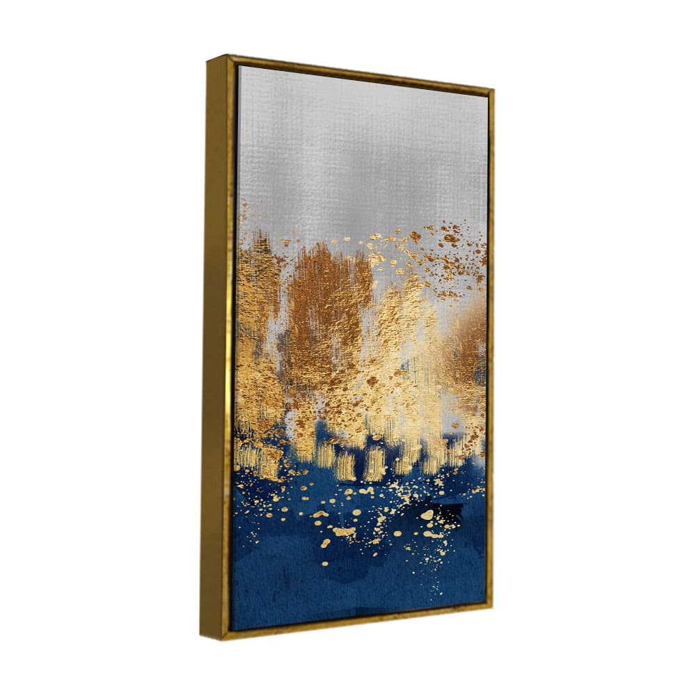 Modern Golden Art Textured Design Canvas Wall Painting - Image 5