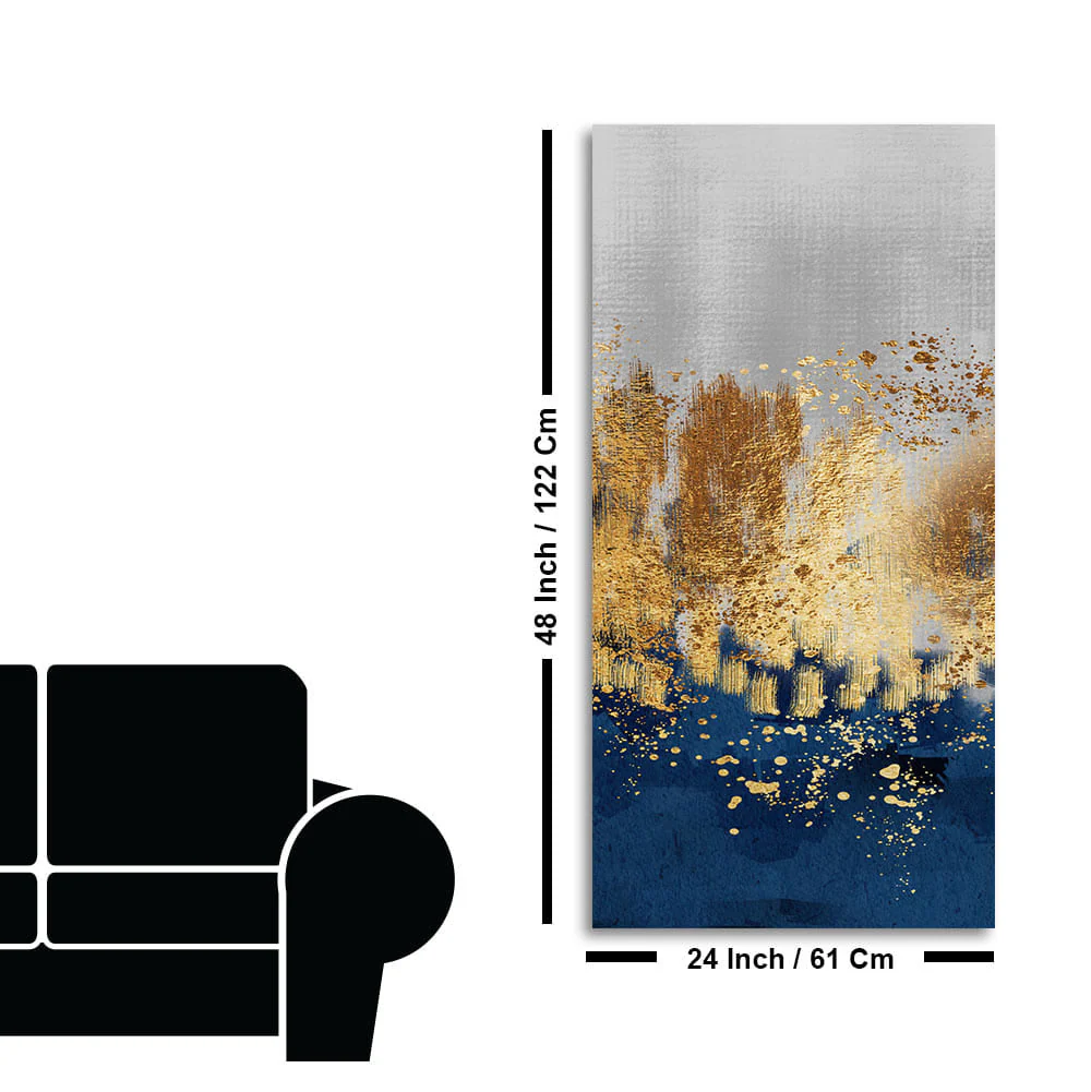 Modern Golden Art Textured Design Canvas Wall Painting - Image 7