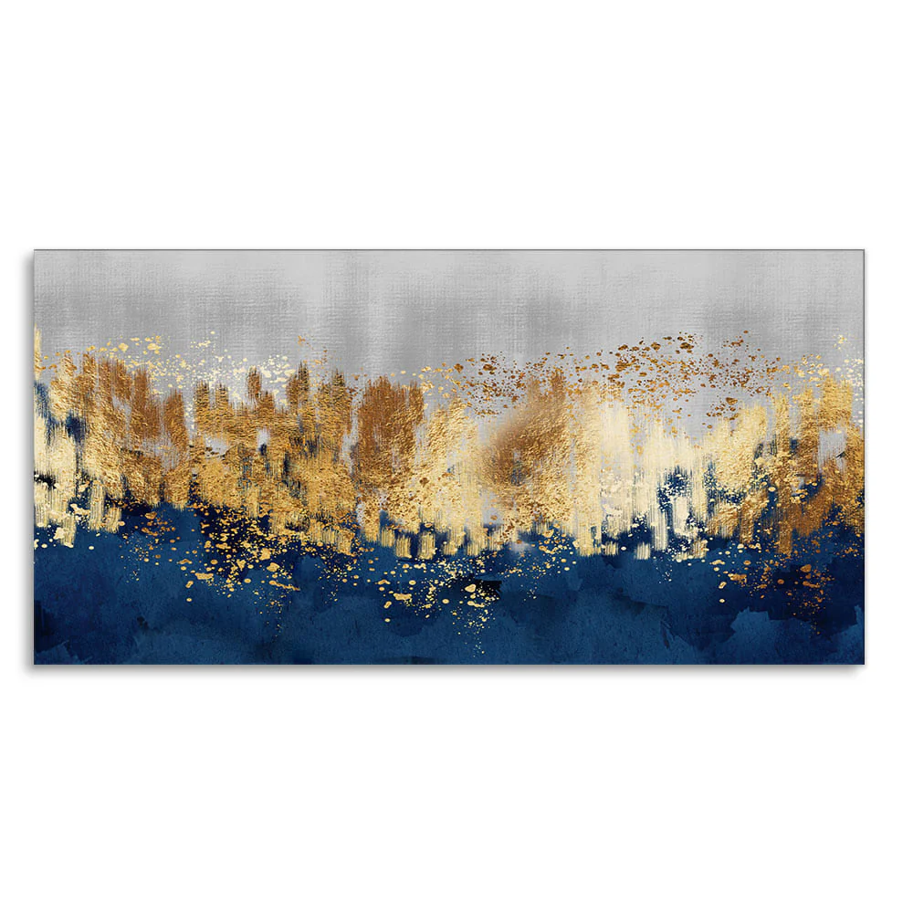Modern Golden Art Textured Design Premium Canvas Wall Painting - Image 4