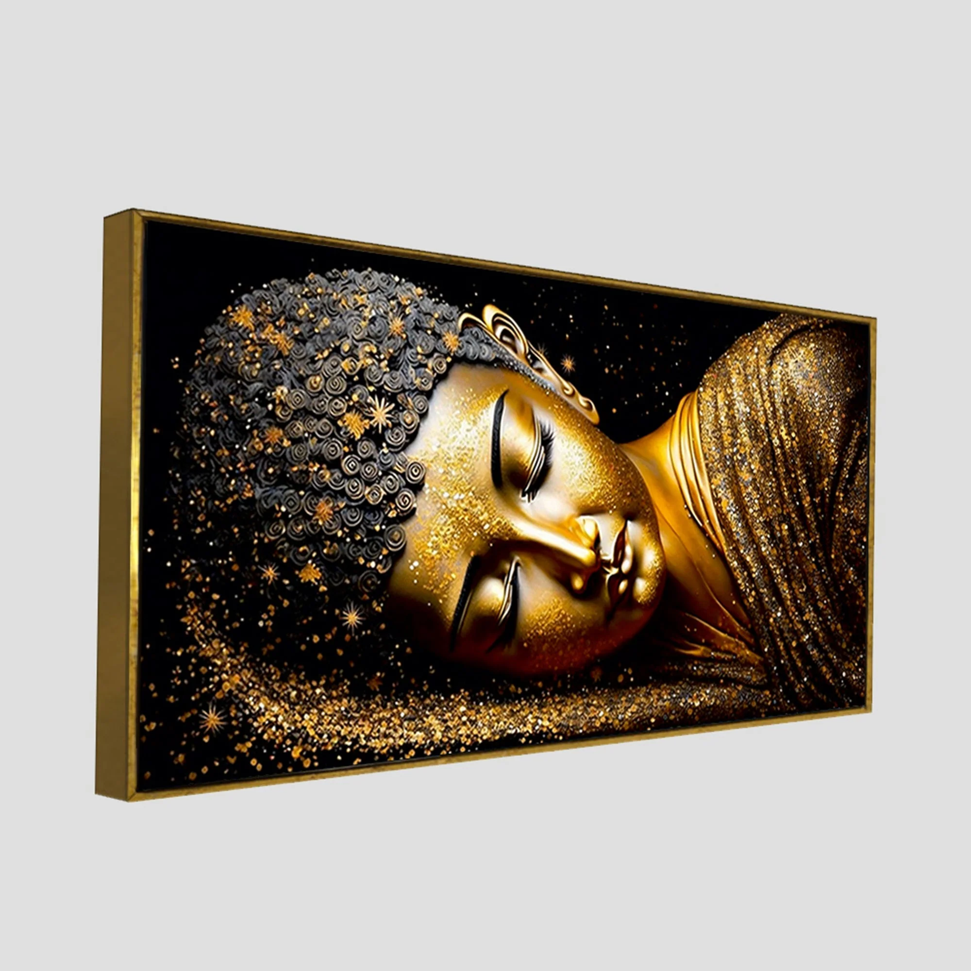 Modern Golden Buddha Statue Premium Canvas Wall Painting - Image 5