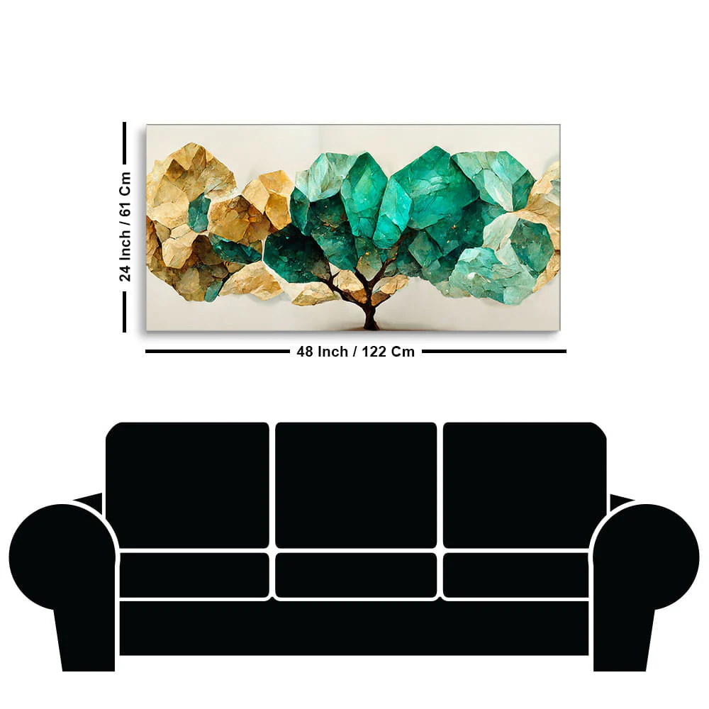 Modern Golden Tree Textured Art Canvas Wall Painting - Image 7