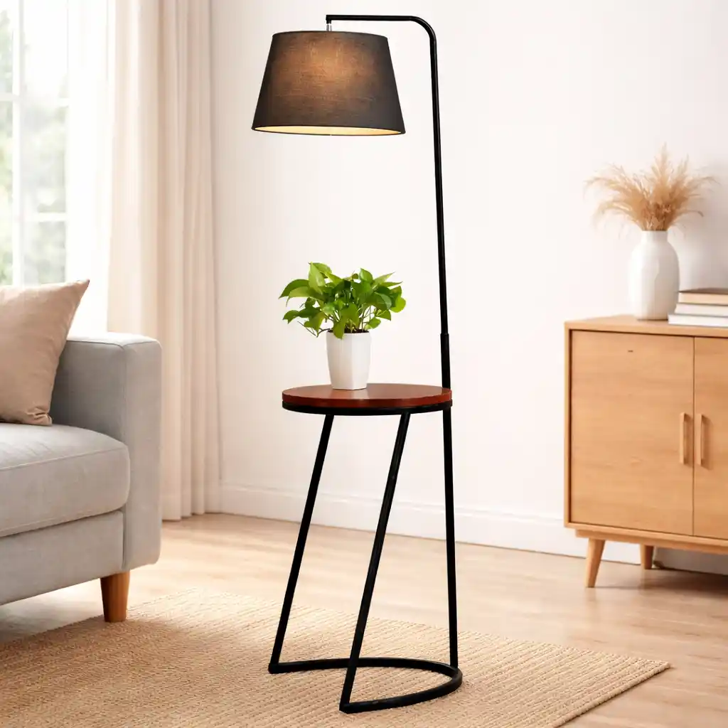 Modern House Standing Lamp With Metal Table
