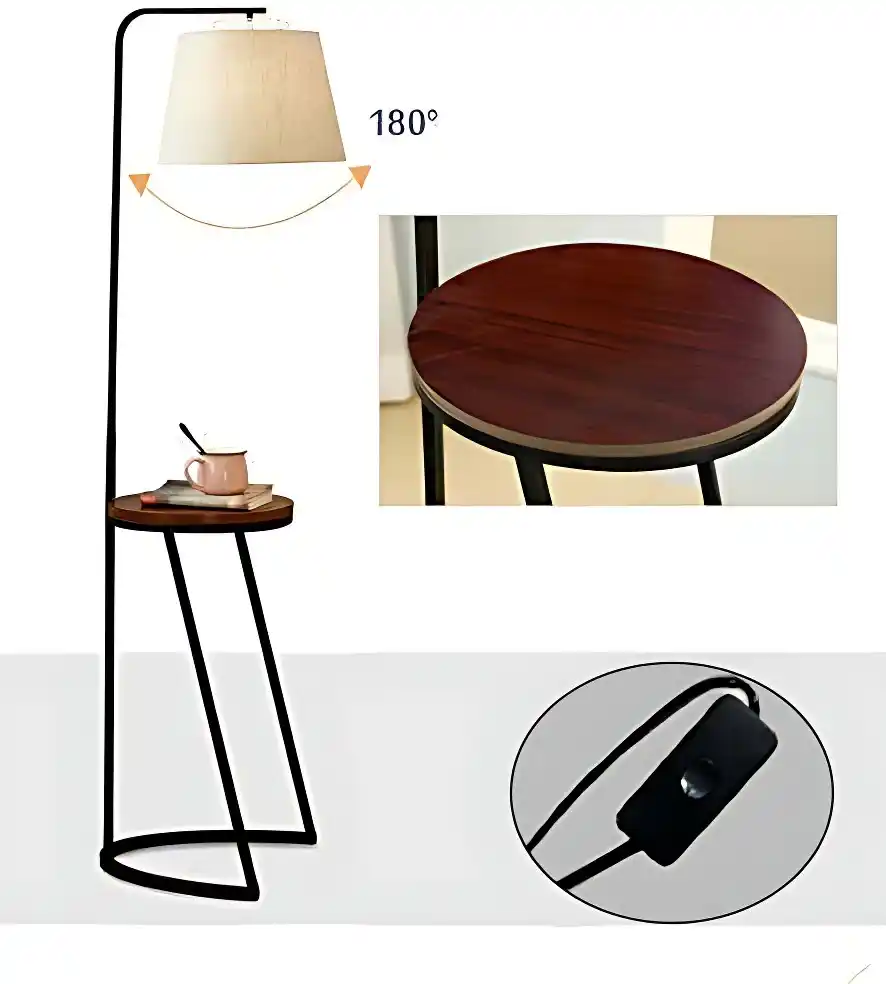 Modern House Standing Lamp With Metal Table - Image 4