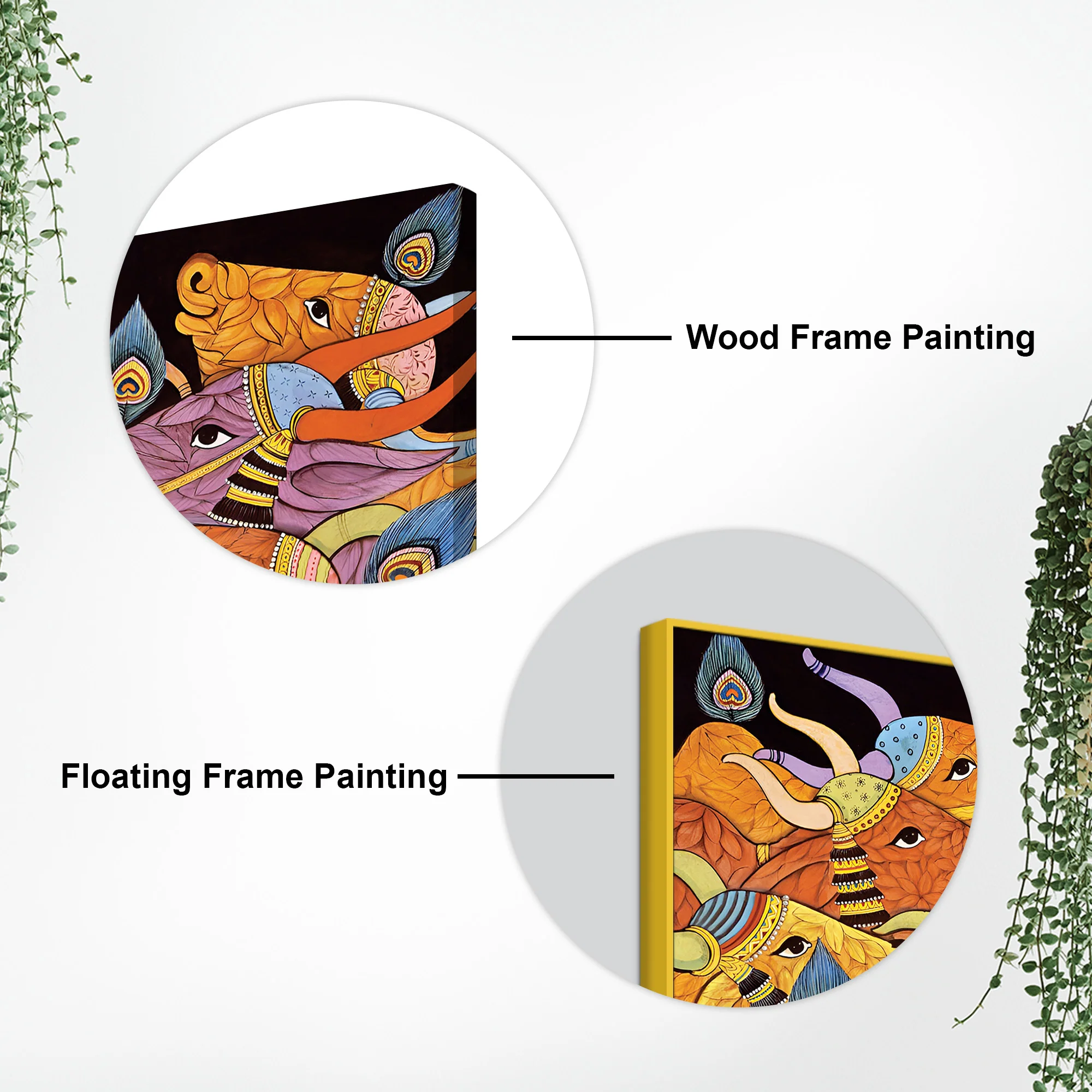Modern Indian Folk Cow Canvas Wall Painting - Image 5
