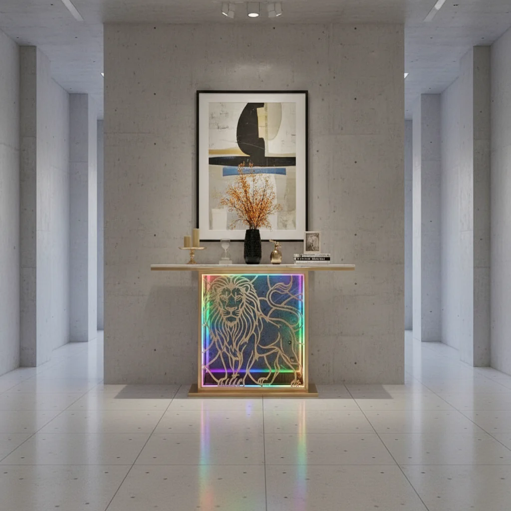 Modern LED Console Table with Lion Art for Luxury Décor (SS 302) - Image 2