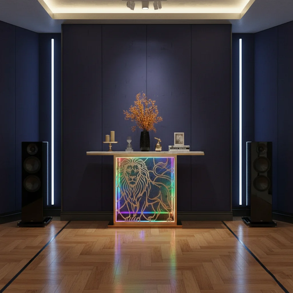 Modern LED Console Table with Lion Art for Luxury Décor (SS 302) - Image 5