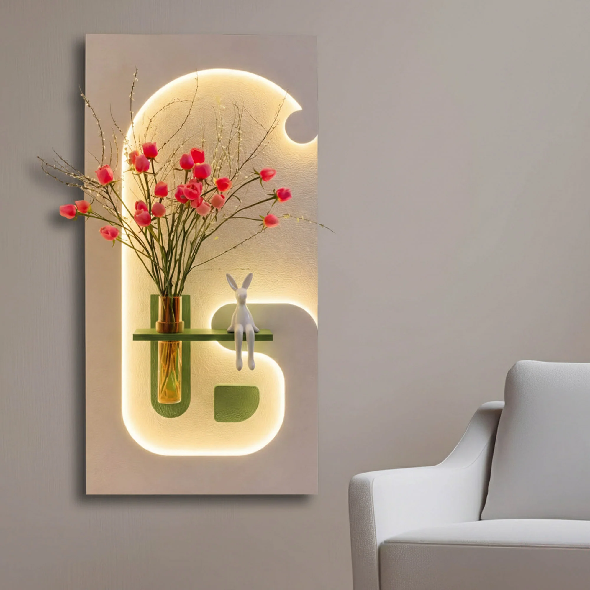Modern LED Wall Decor with Vase Holder Decor - Image 5