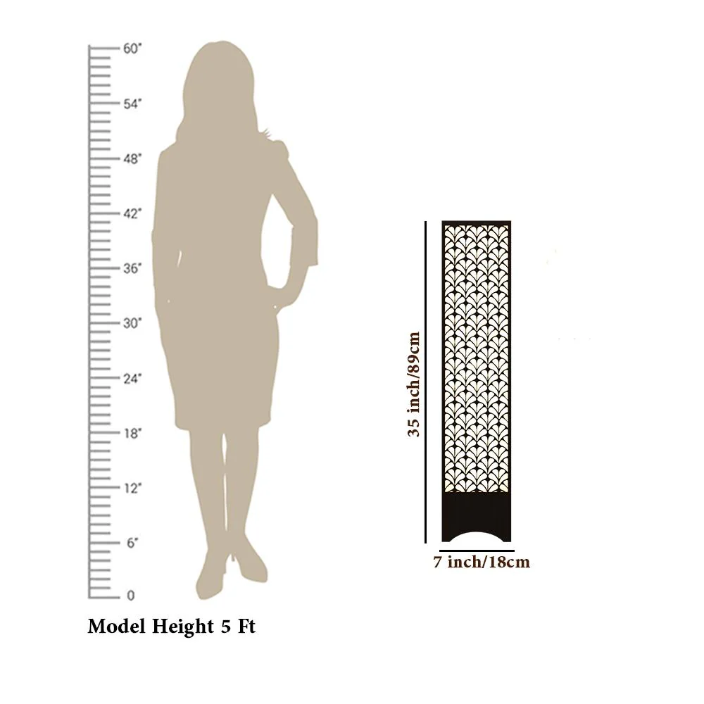 Modern Look Floral Pattern Wooden Floor Lamp For Living Room, Bedroom - Image 5