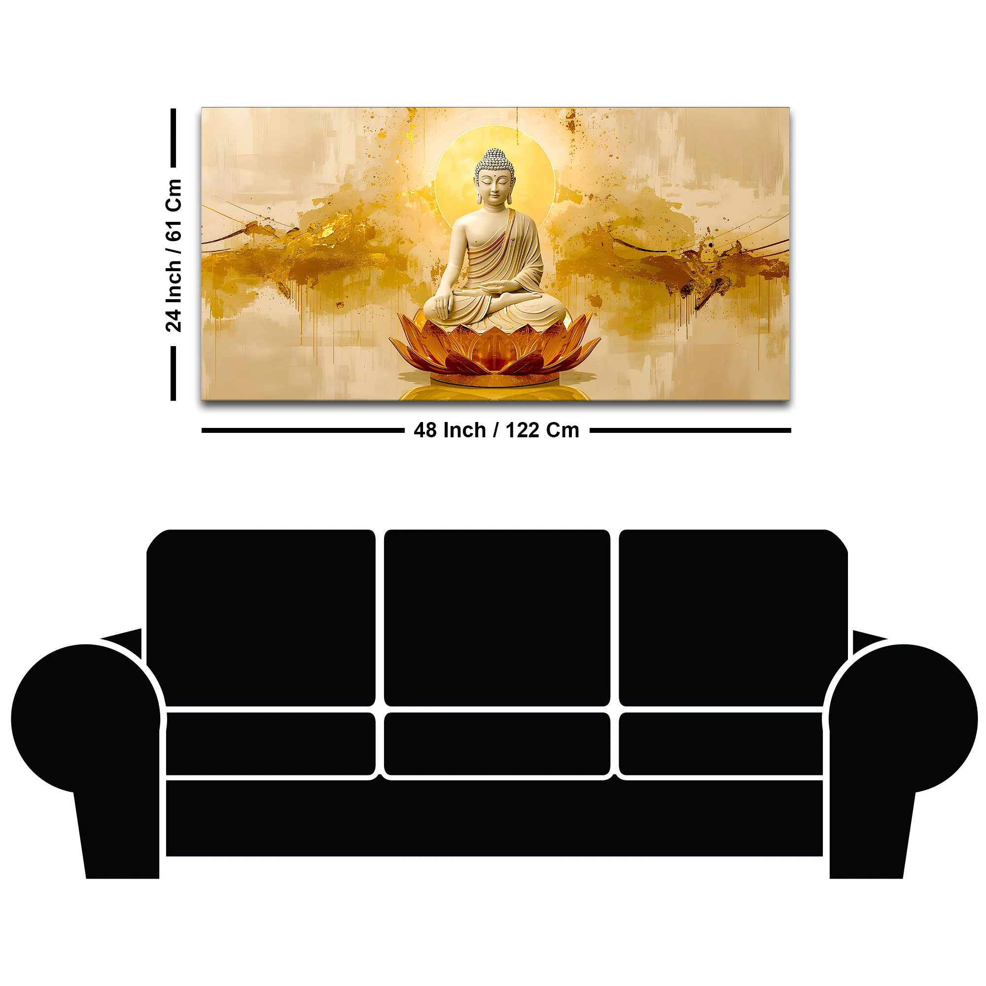 Modern Lord Buddha Canvas Painting - Image 8