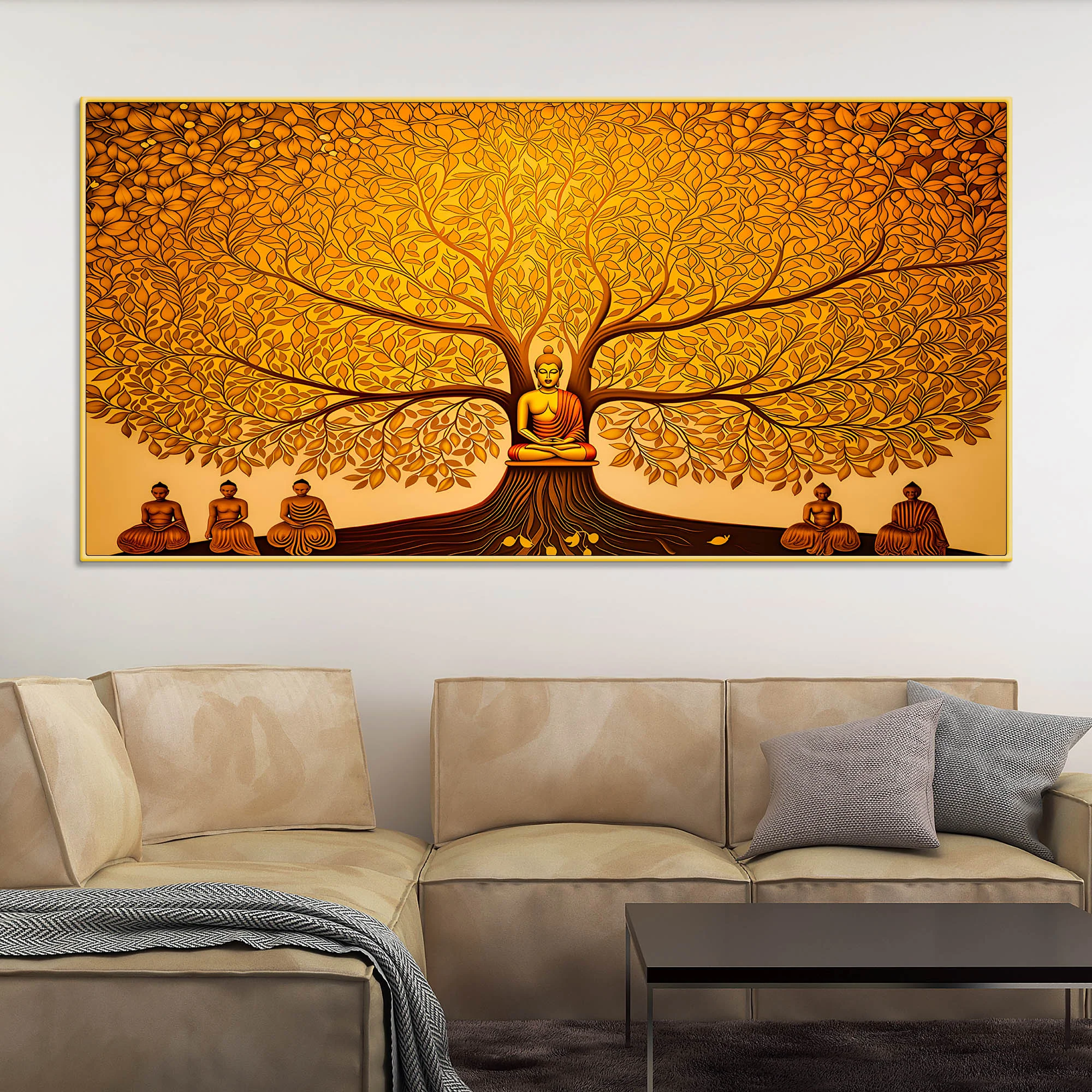 Modern Lord Buddha Canvas Painting for Living Room & Bedroom