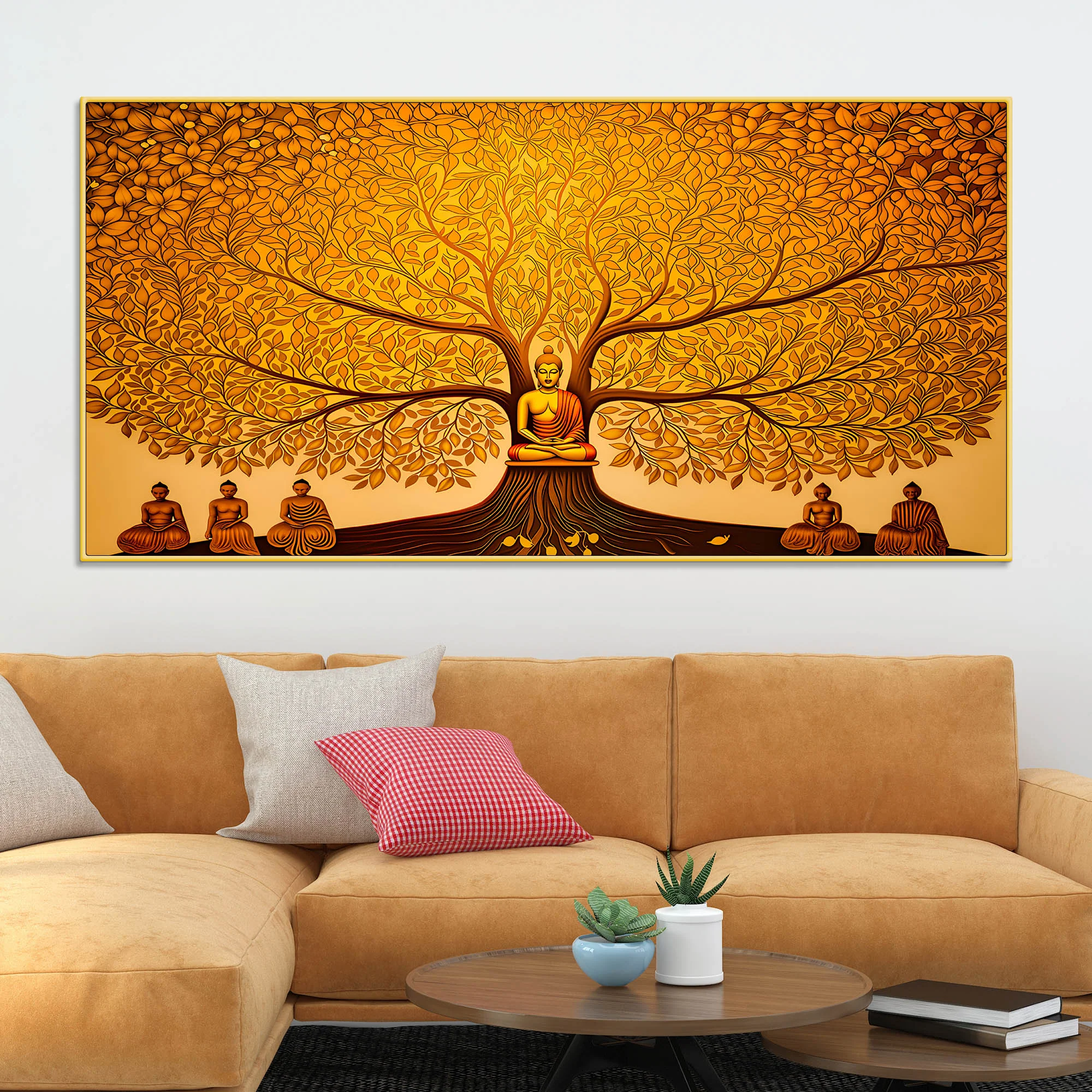 Modern Lord Buddha Canvas Painting for Living Room & Bedroom - Image 2
