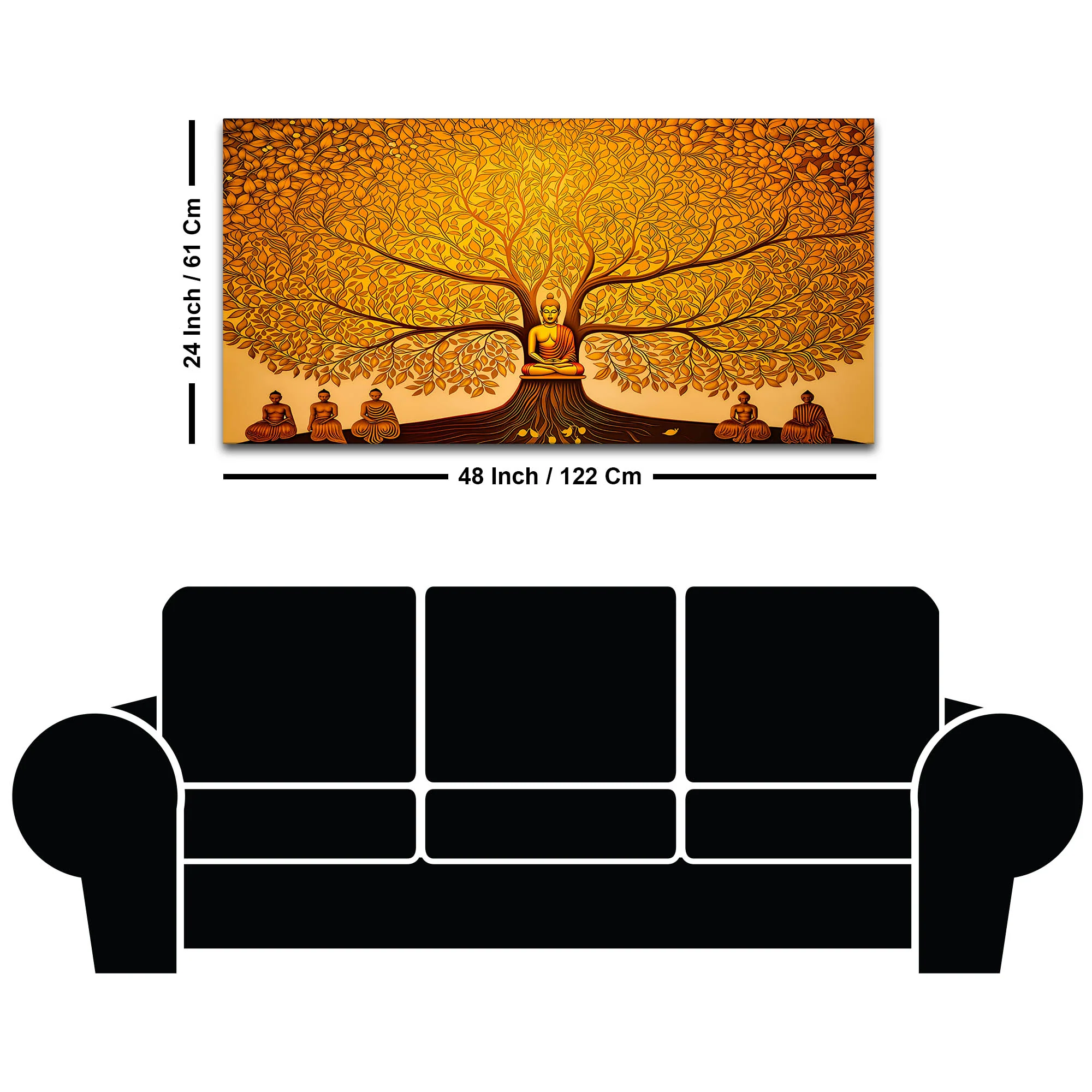 Modern Lord Buddha Canvas Painting for Living Room & Bedroom - Image 8