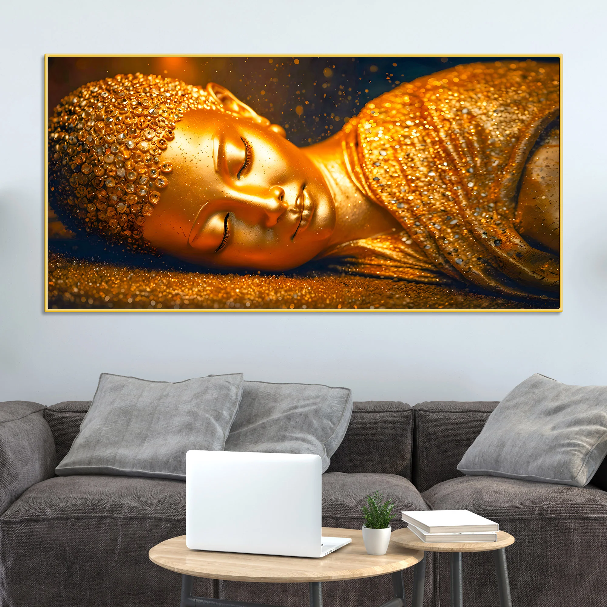 Modern Lord Buddha Canvas Wall Painting for Home & Office