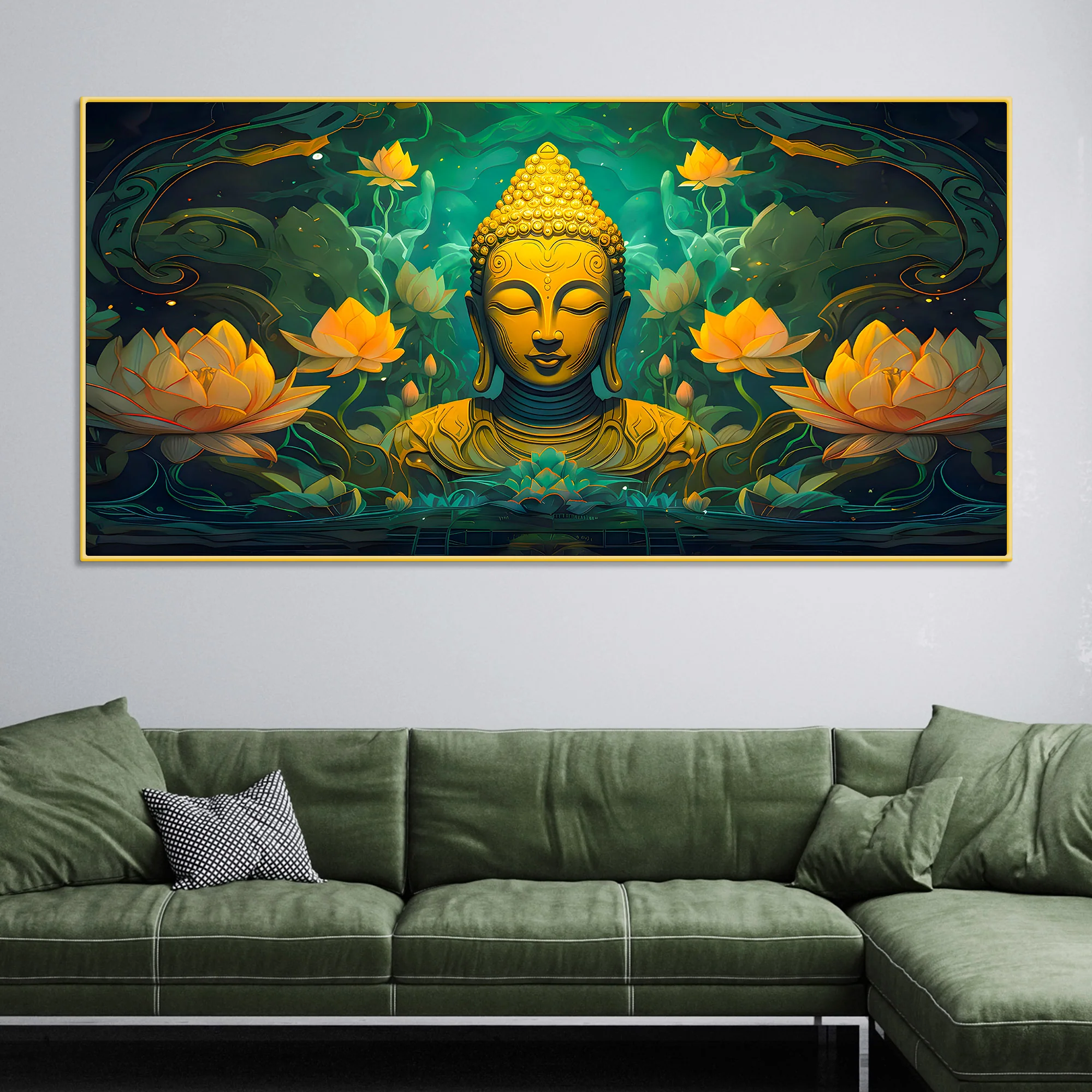 Modern Lord Buddha Canvas Wall Painting for Room Décor