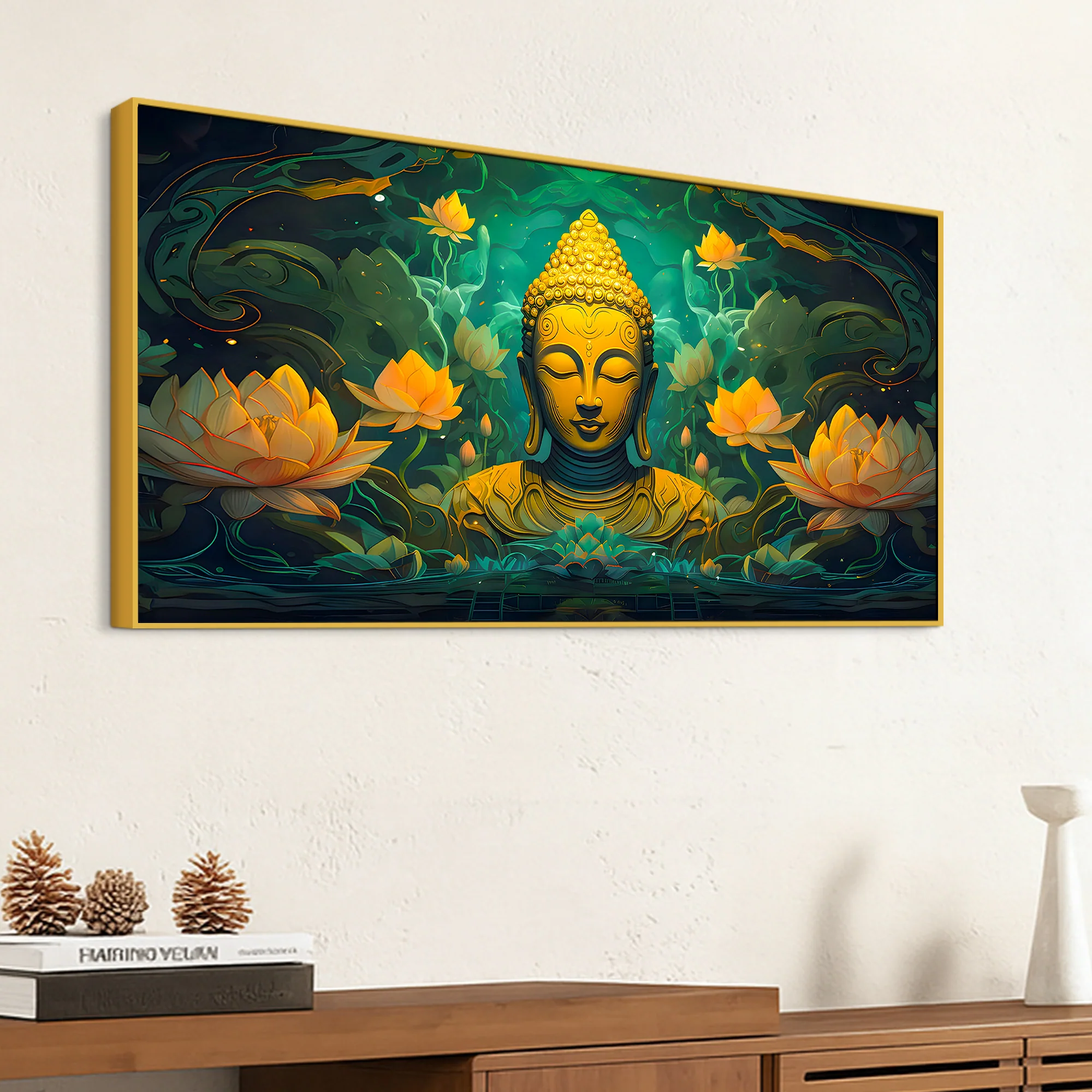 Modern Lord Buddha Canvas Wall Painting for Room Décor - Image 5